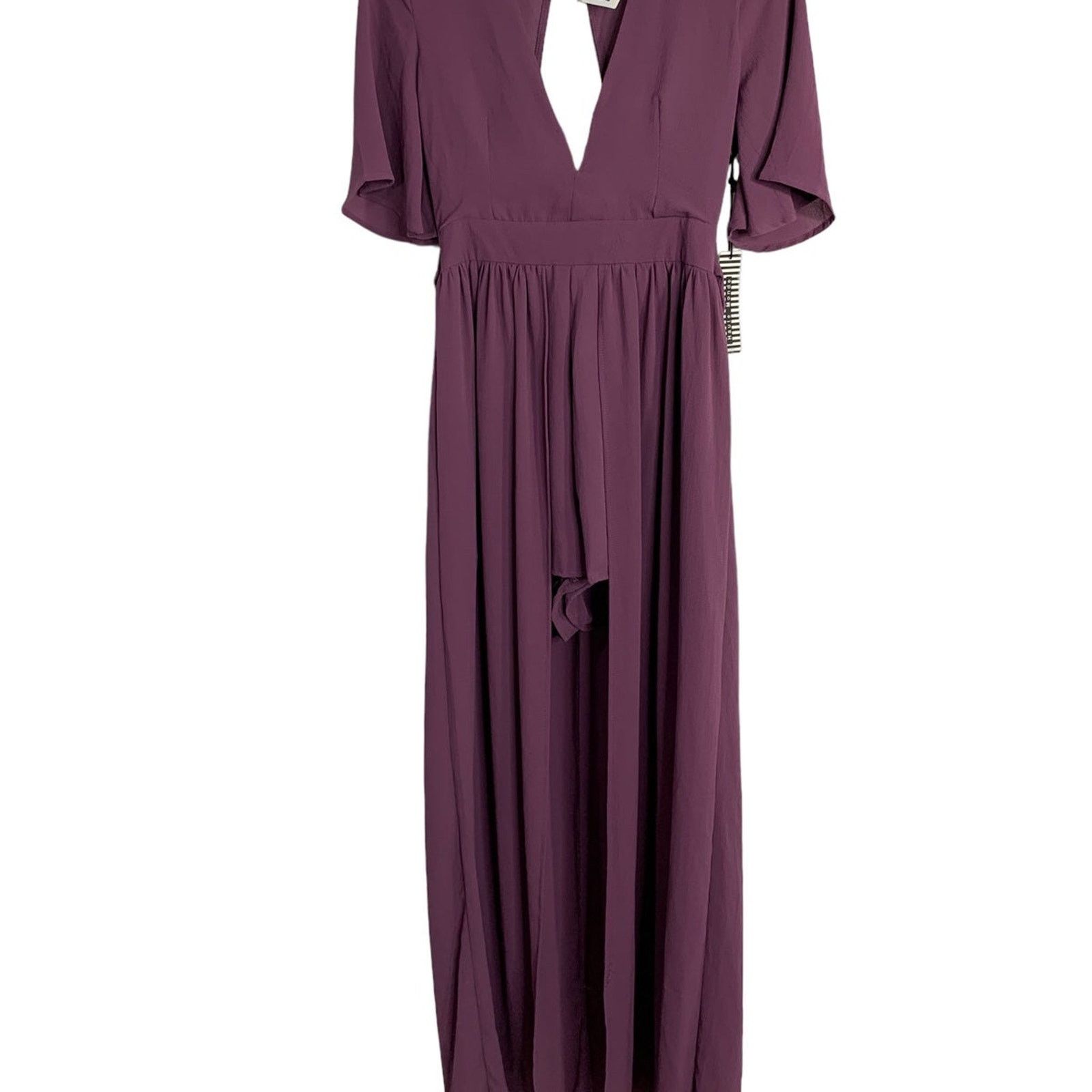 Other Haute Monde split maxi romper jumpsuit plunging neckline Size 28" / US 6 / IT 42 - 1 Thumbnail