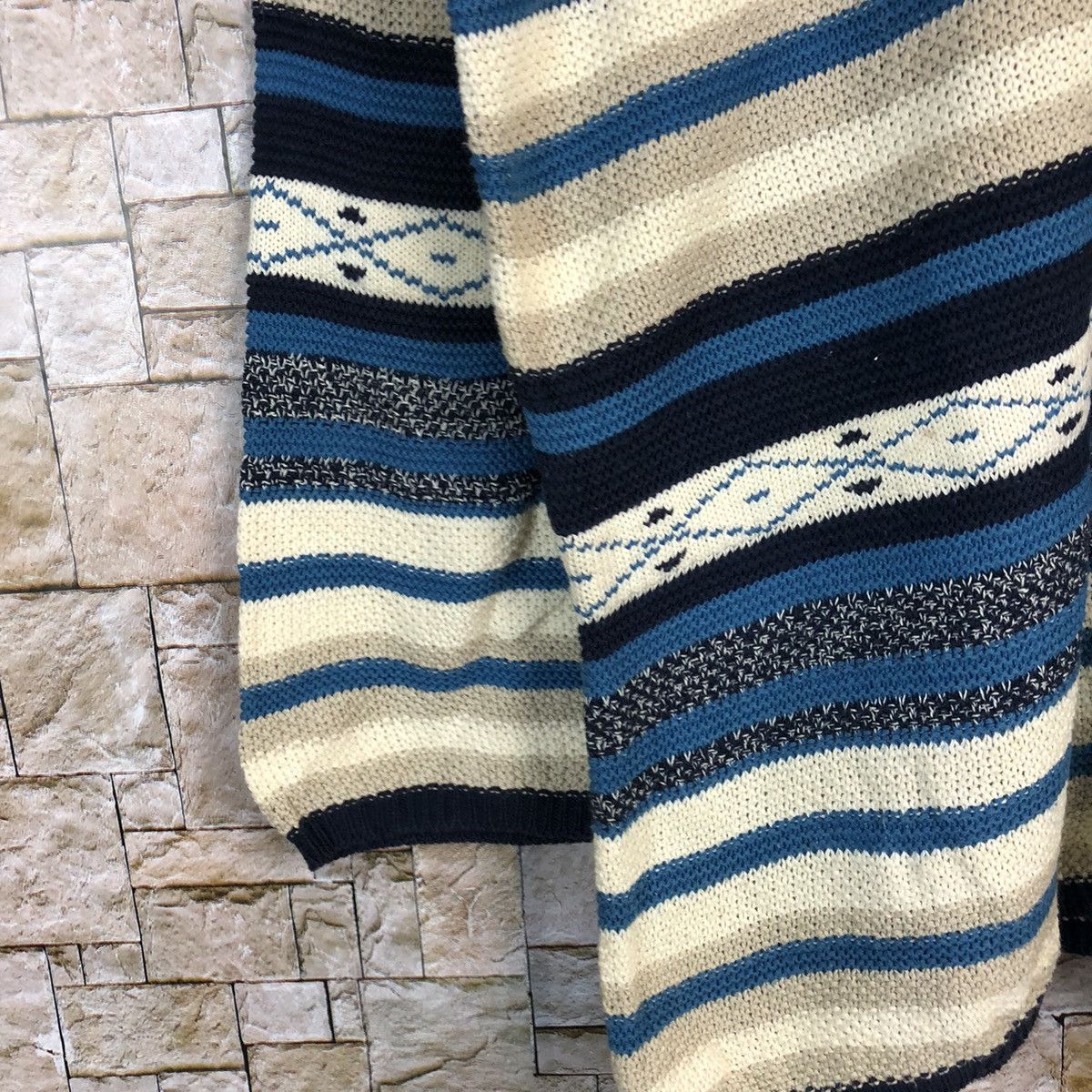Homespun Knitwear × Japanese Brand Belle Maison senshukai japan Blue Cardigan knitwear #A227 Size US L / EU 52-54 / 3 - 7 Thumbnail
