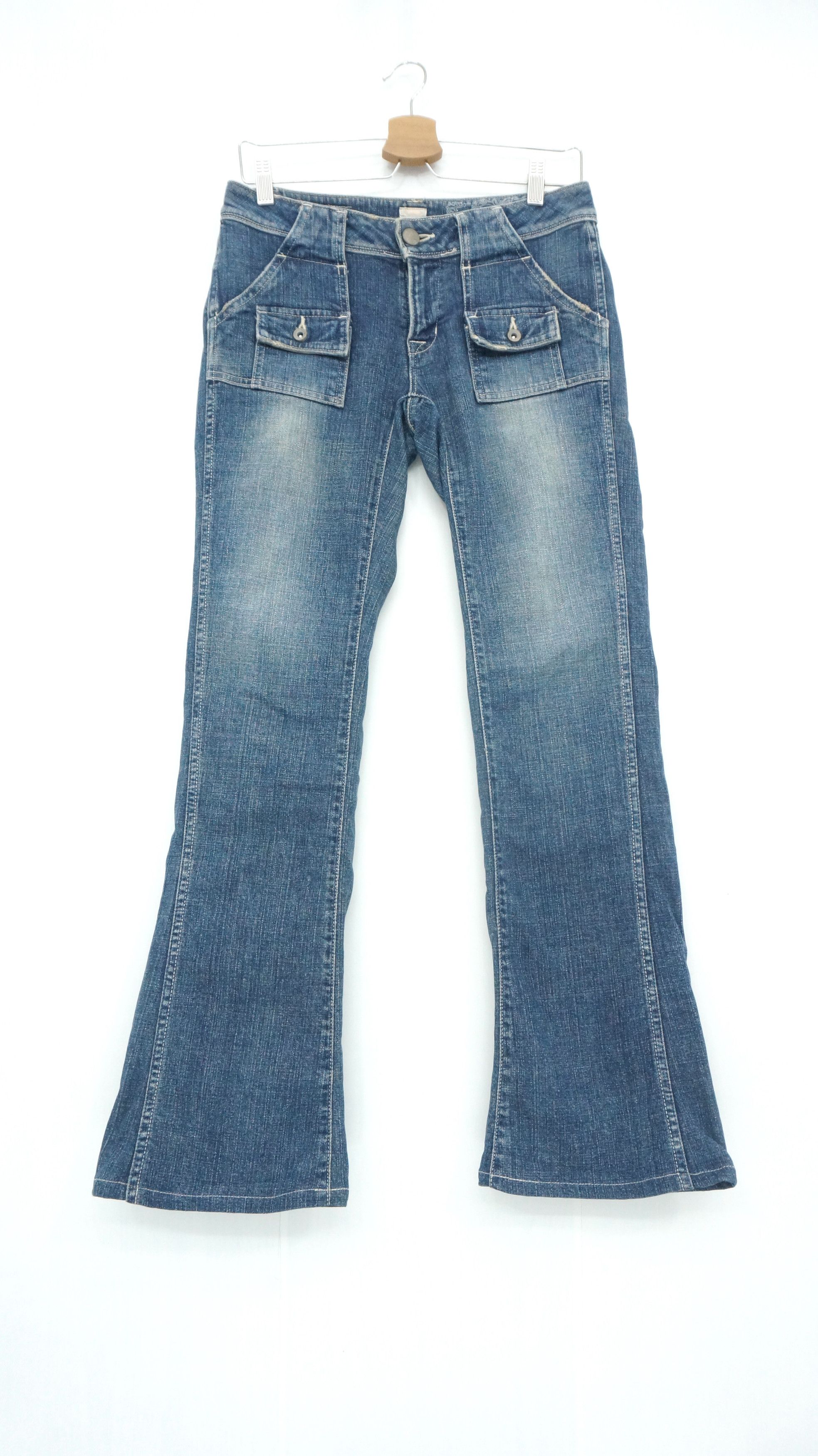 Japanese Brand 🔥 Vintage BRAPPERS Women Flare Bush Jeans Size 29" - 1 Thumbnail