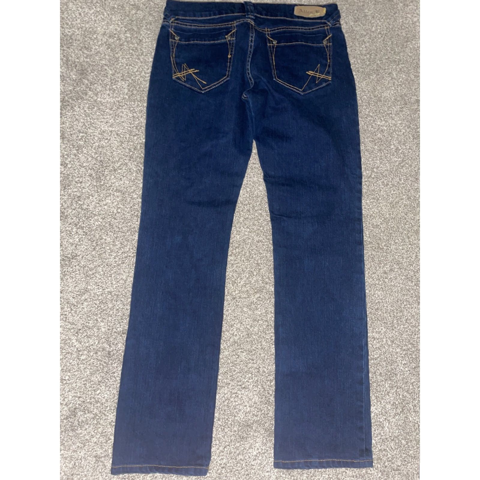 Vintage ALLEN B Jeans Men 34x32 Dark Blue Straight Denim Jeans Size US 34 / EU 50 - 4 Thumbnail