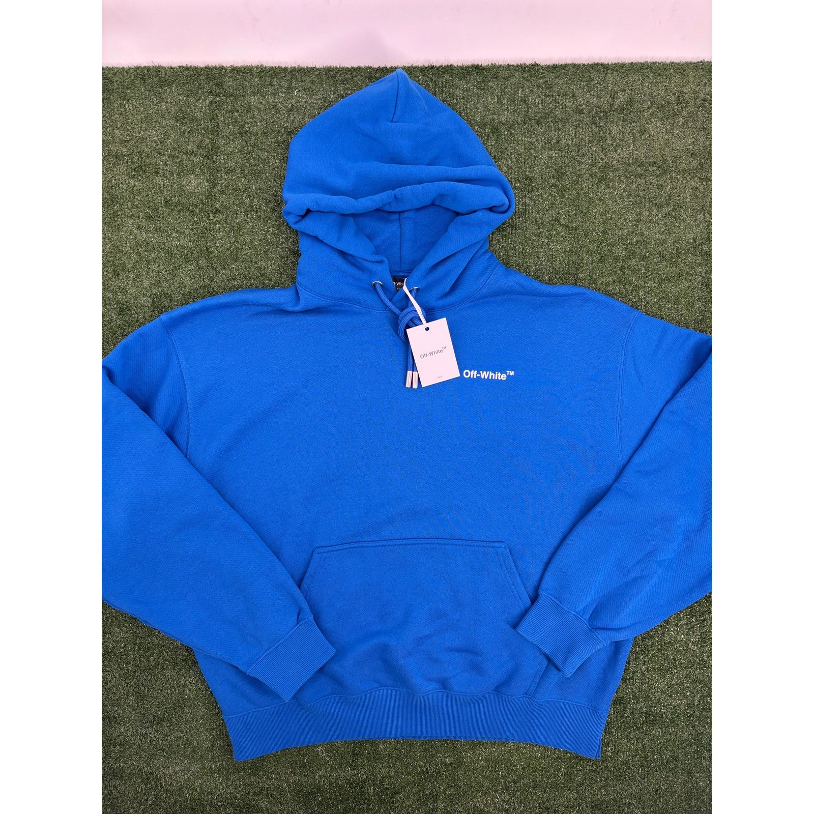 Off-White Off-White Blue Pullover Hoodie Size XL Size US XL / EU 56 / 4 - 3 Thumbnail