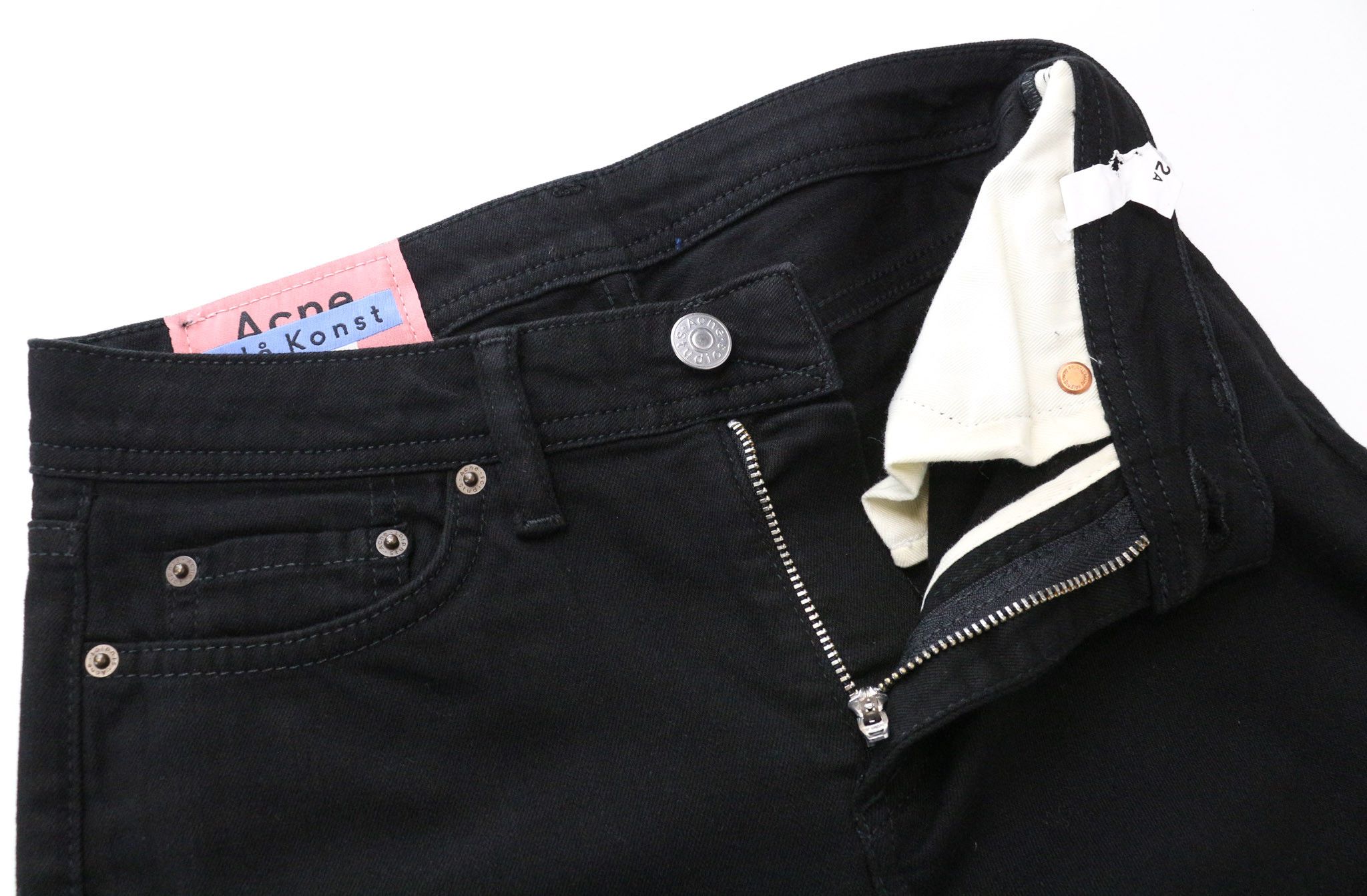 Acne Studios BLA KONST W25/L32 Black Skinny Denim Jeans 74742 Size 25" / US 0 / IT 36 - 3 Thumbnail