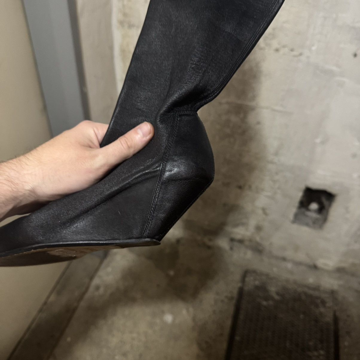 Rick Owens Rick owens lamb leather wedge boots socks long black Size US 7 / IT 37 - 8 Thumbnail
