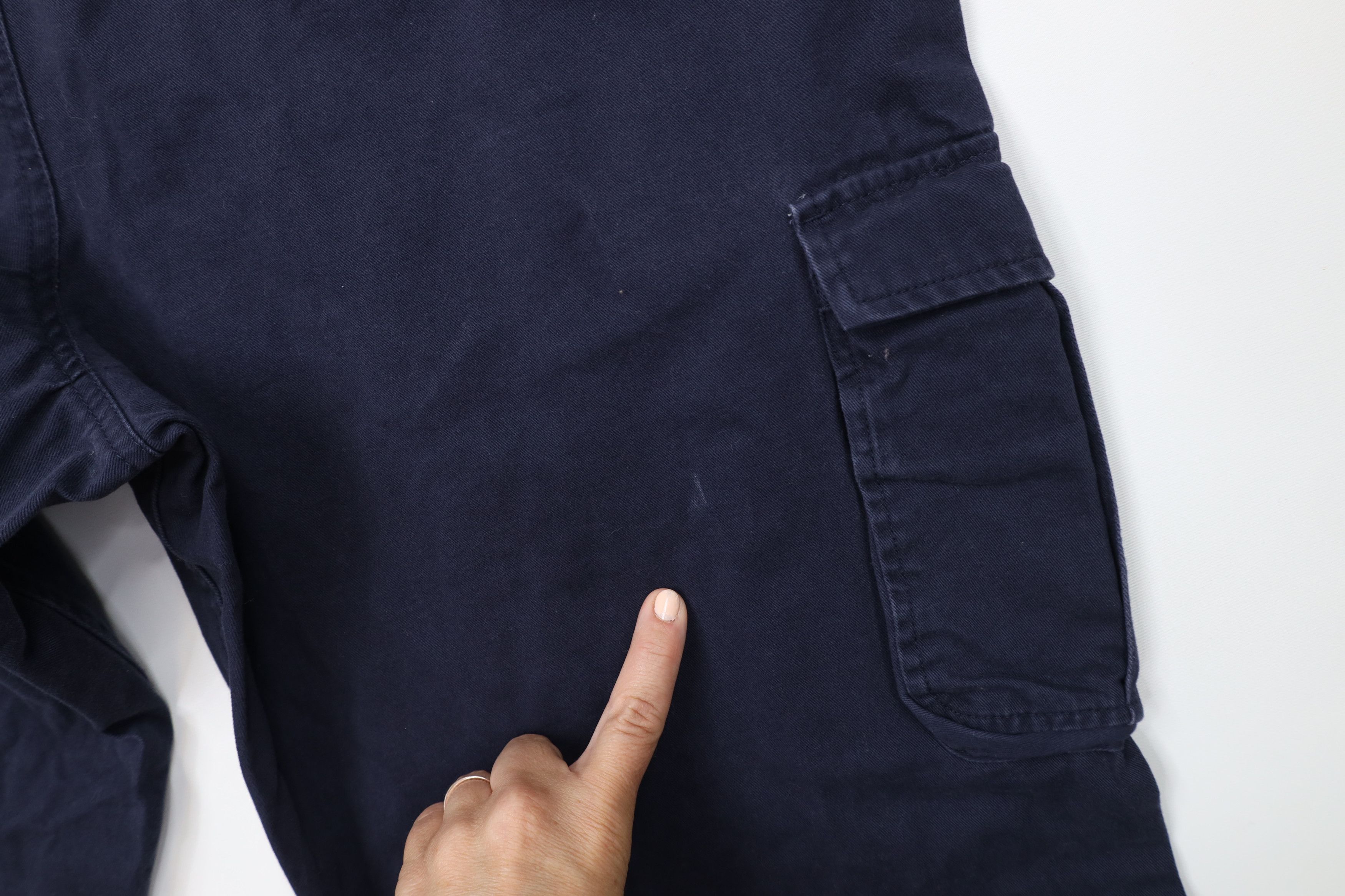 Vintage Vintage 90s Y2K Streetwear Wide Leg Cargo Pants Navy Cotton Size US 36 / EU 52 - 15 Thumbnail