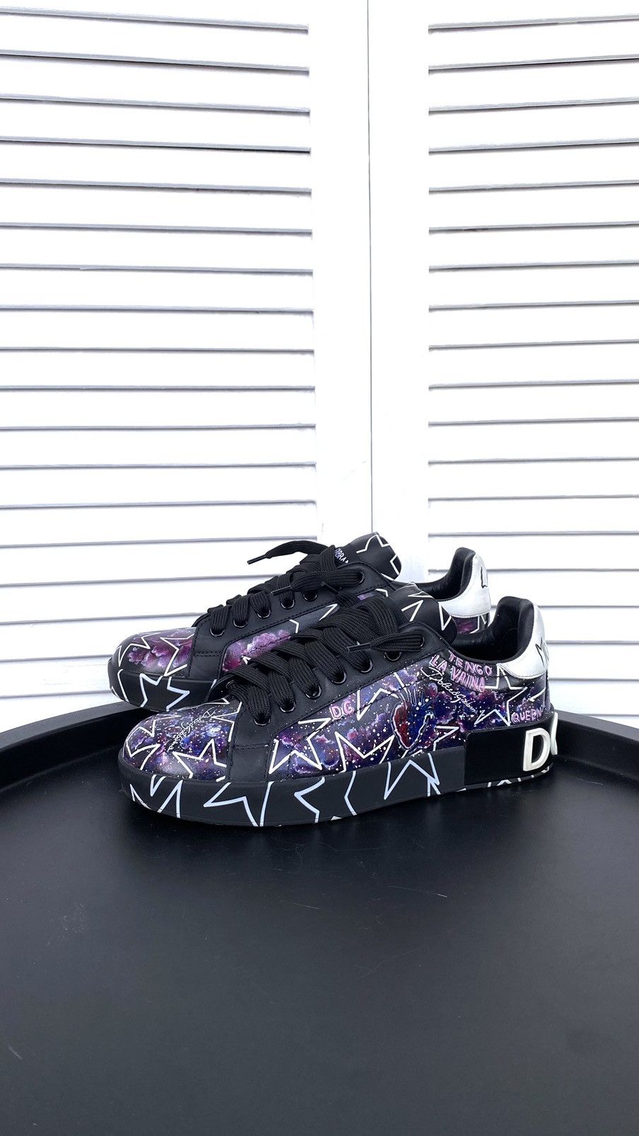 Dolce & Gabbana × Vintage Dolce & Gabbana Mixed Star Print Portofino Custom Sneakers Size US 7 / IT 37 - 4 Thumbnail