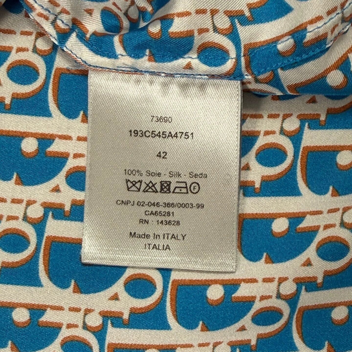 Dior Dior Blue Allover Print Ribbed SS Shirt 42 Mint Size US XS / EU 42 / 0 - 4 Thumbnail