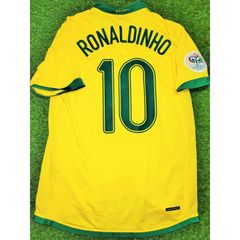 Ronaldinho Yellow & Green Brasil Replica Soccer Jersey Size Large FIFA