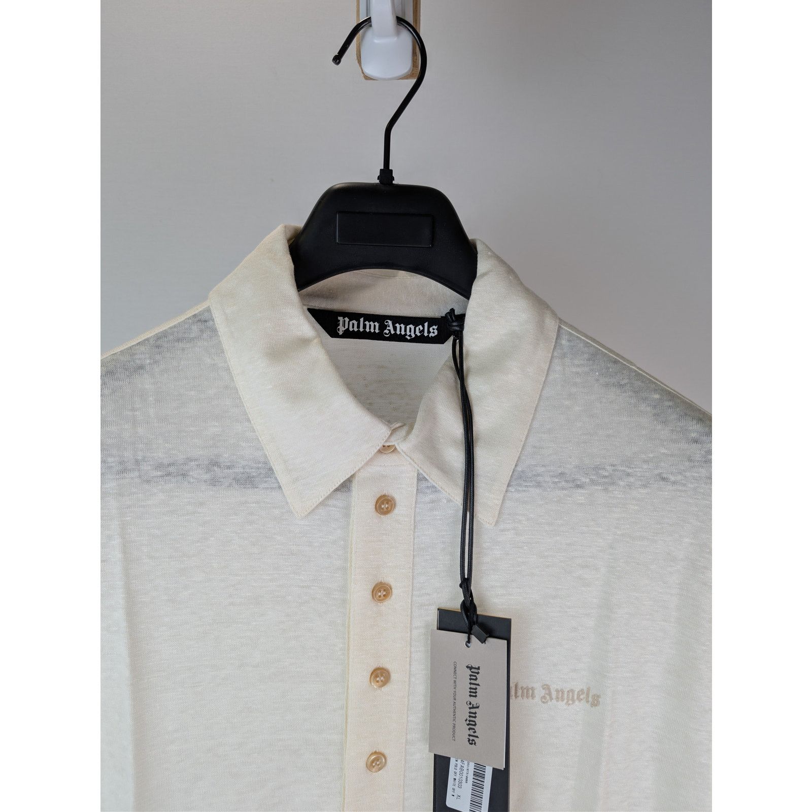 Palm Angels o1rshd1 Classic Logo Linen Polo Shirt in Off-White Size US XL / EU 56 / 4 - 7 Thumbnail