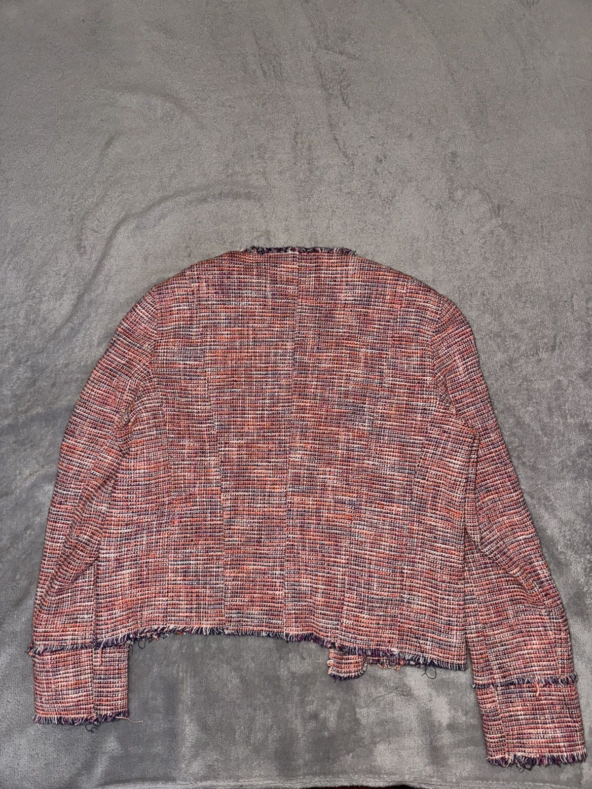 MSGM MSGM Tweed Jacket Size 40 Cropped Frayed Edge Designer Blaze Size S / US 4 / IT 40 - 8 Thumbnail