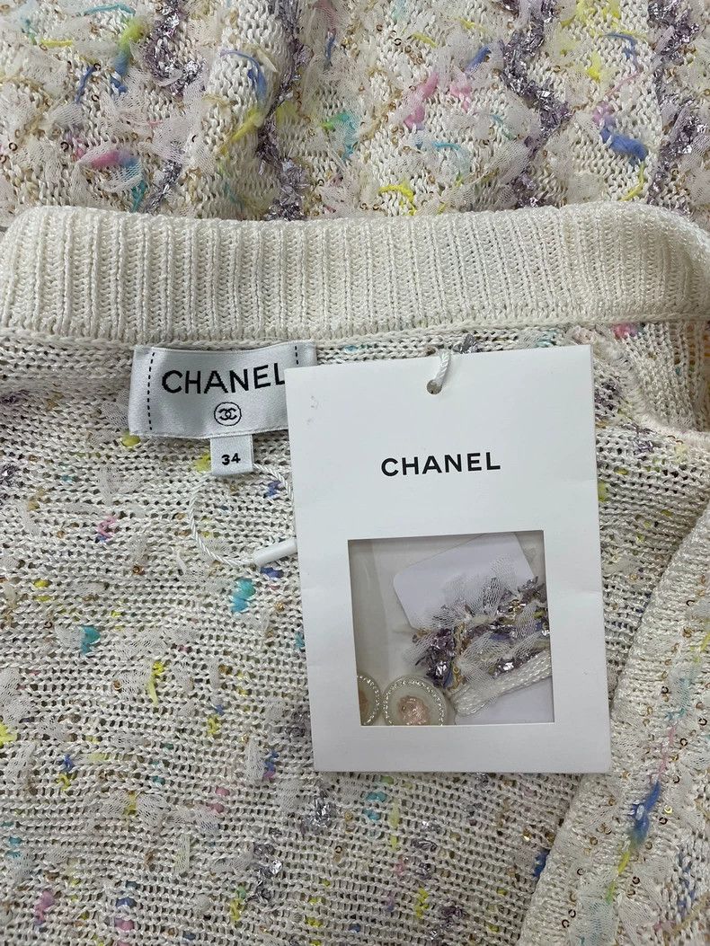 Chanel chanel Illusion sequin tassel lace-up cardigan coat Size XXS / US 00 / IT 34 - 4 Thumbnail