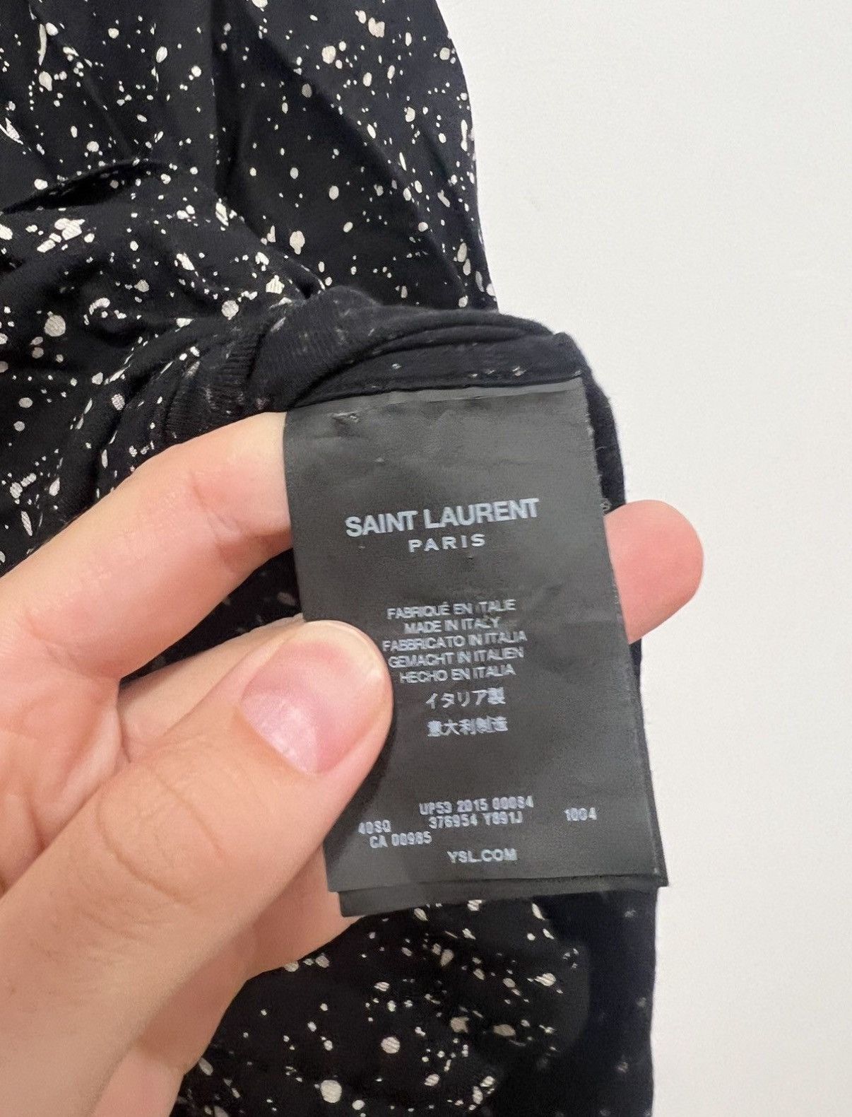 Hedi Slimane × Saint Laurent Paris FW15 Paint Splatter Viscoe Shirt Size US M / EU 48-50 / 2 - 5 Thumbnail