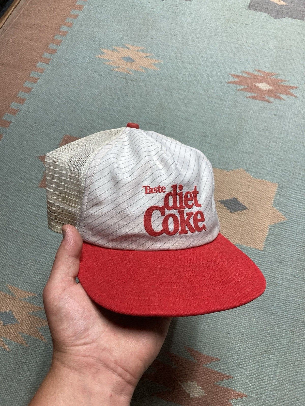Vintage 80s trucker hat taste Diet Coke soda pop SnapBa CRACKED BILL Size ONE SIZE - 1 Thumbnail