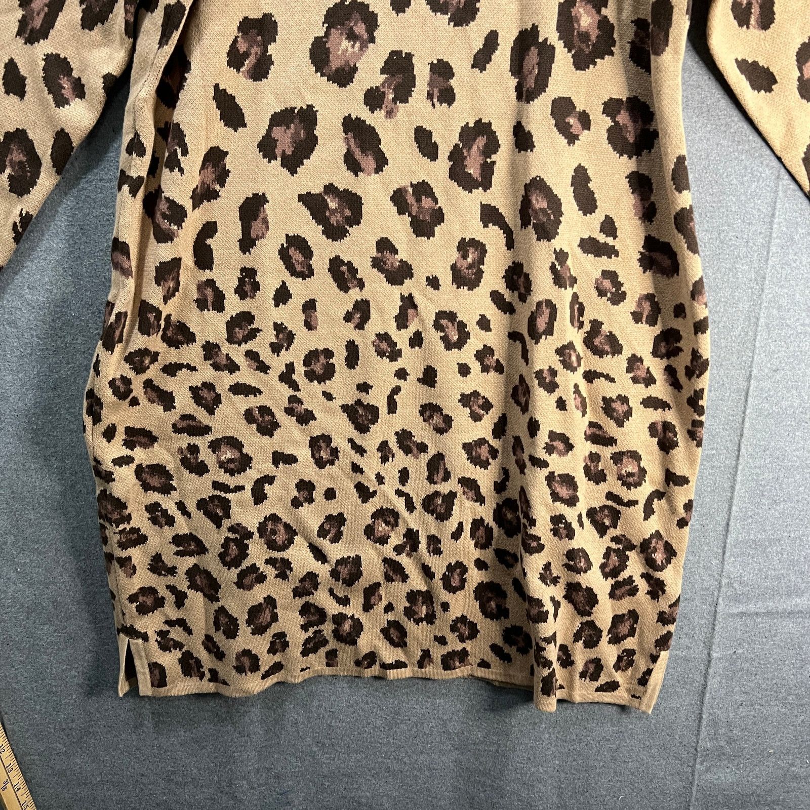 Isaac Mizrahi Isaac Mizrahi Live! Regular Jacquard Sweater Dress Leopard Size XL / US 12-14 / IT 48-50 - 5 Thumbnail