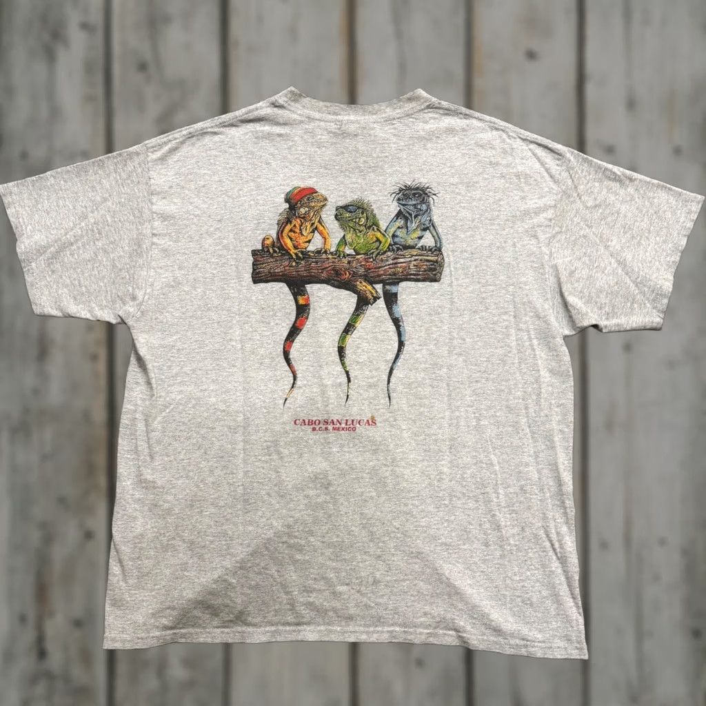 Vintage VINTAGE Cabo San Lucas T-shirt Men's 2XL Gray Lightweight Iguana Yazbek Shirt Mens 2XL Gray Iguana Size US XXL / EU 58 / 5 - 1 Thumbnail