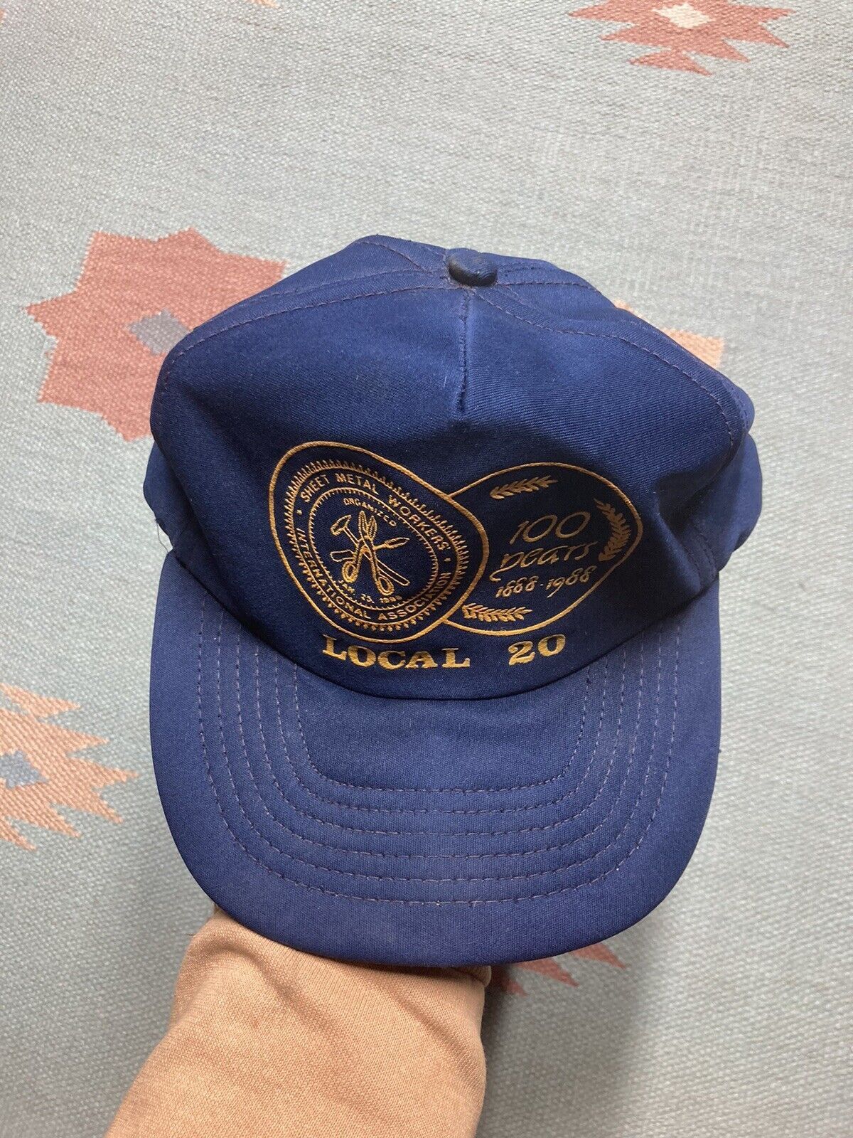 Vintage 80s SnapBa hat local 20 Lansing Michigan Union metal workers Size ONE SIZE - 3 Thumbnail