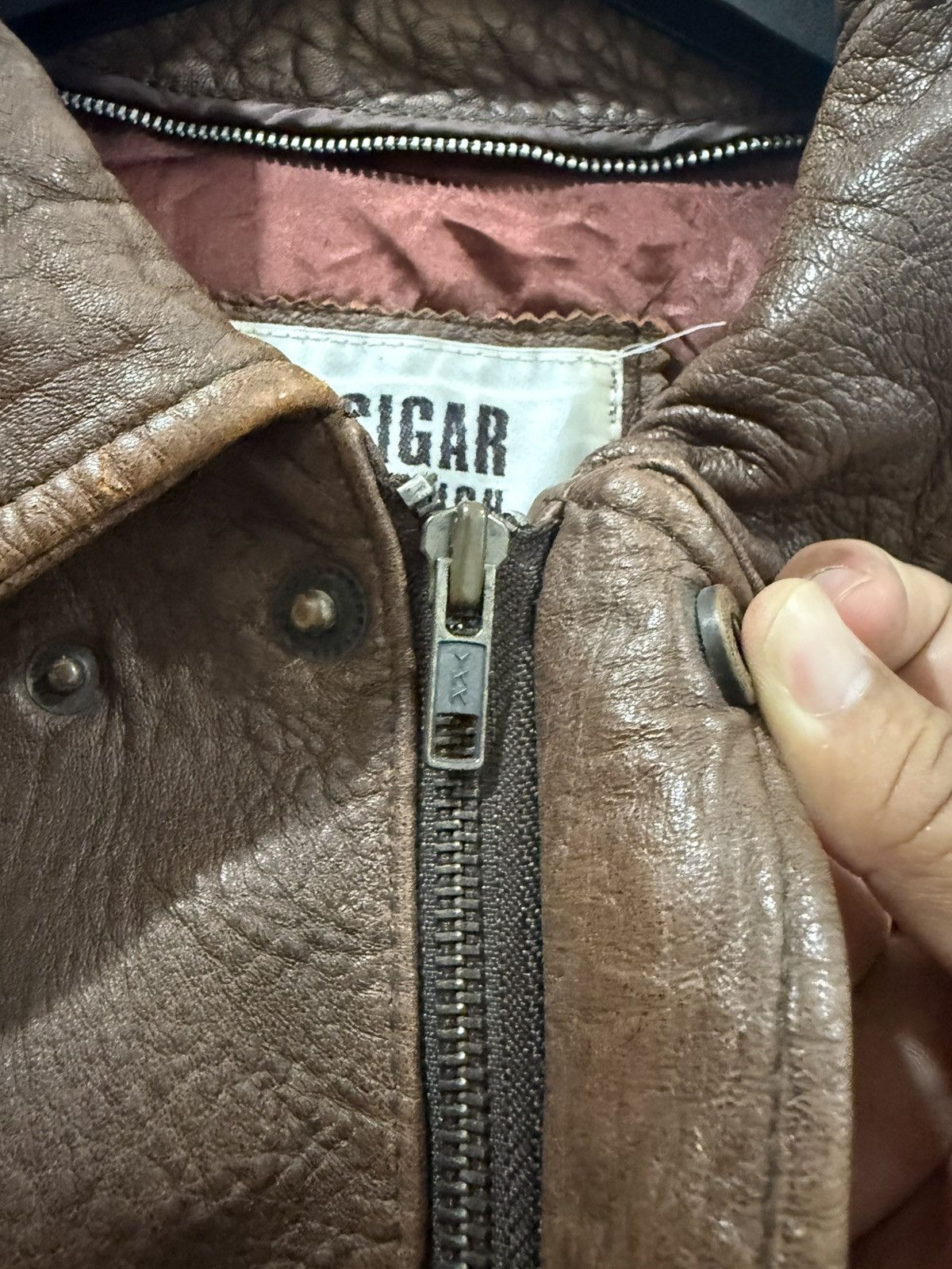 Vintage VTG Cigar Branch Aviator Leather Jacket Size US L / EU 52-54 / 3 - 6 Thumbnail