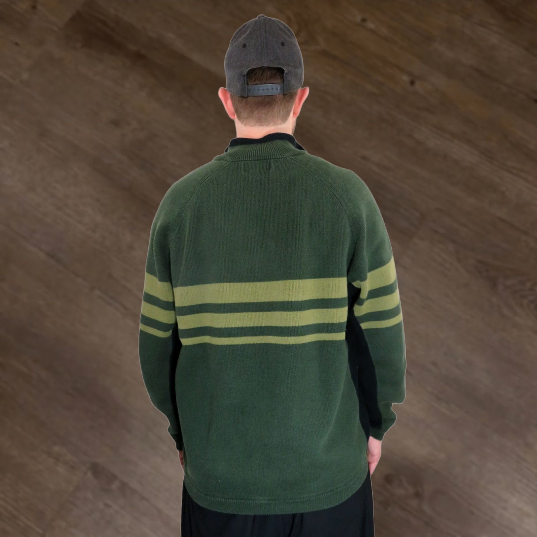 Eddie Bauer VINTAGE Eddie Bauer Sweater Mens L Green Pullover Cable Knit Striped Heavyweight Cotton 80s 90s Size US L / EU 52-54 / 3 - 1 Thumbnail
