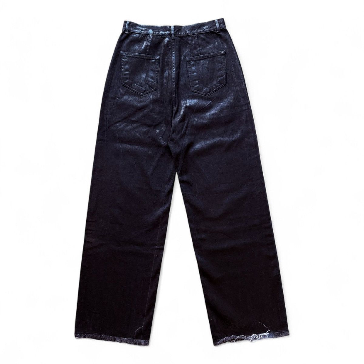 Geth Wide Leg Wax Denim Pants