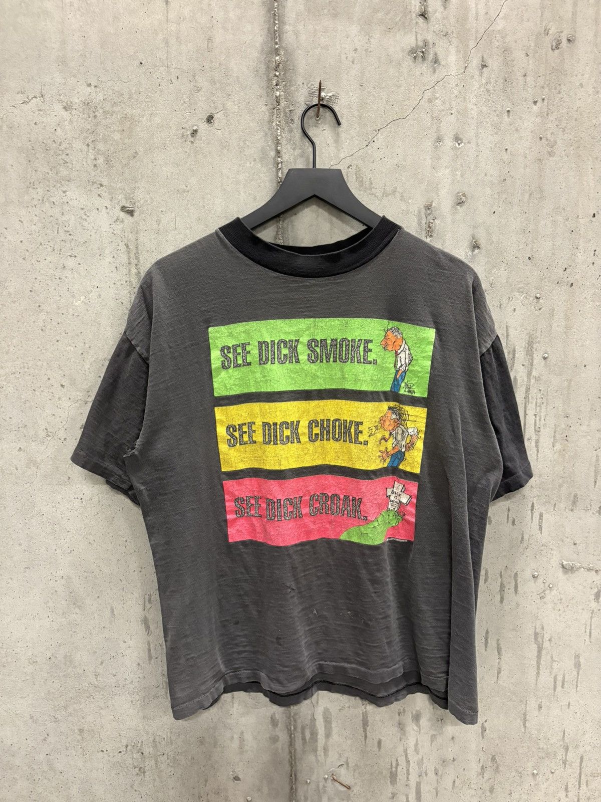 Vintage Vintage Dont Be A Dick Smoking Shirt Faded Distress Grunge Size US L / EU 52-54 / 3 - 1 Thumbnail