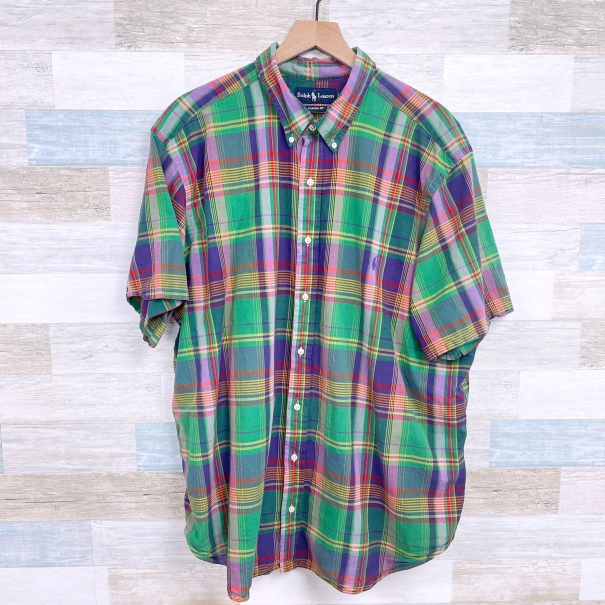 Ralph Lauren Ralph Lauren Classic Fit Shirt Green Madras Plaid Mens 2XB Size US XXL / EU 58 / 5 - 1 Thumbnail