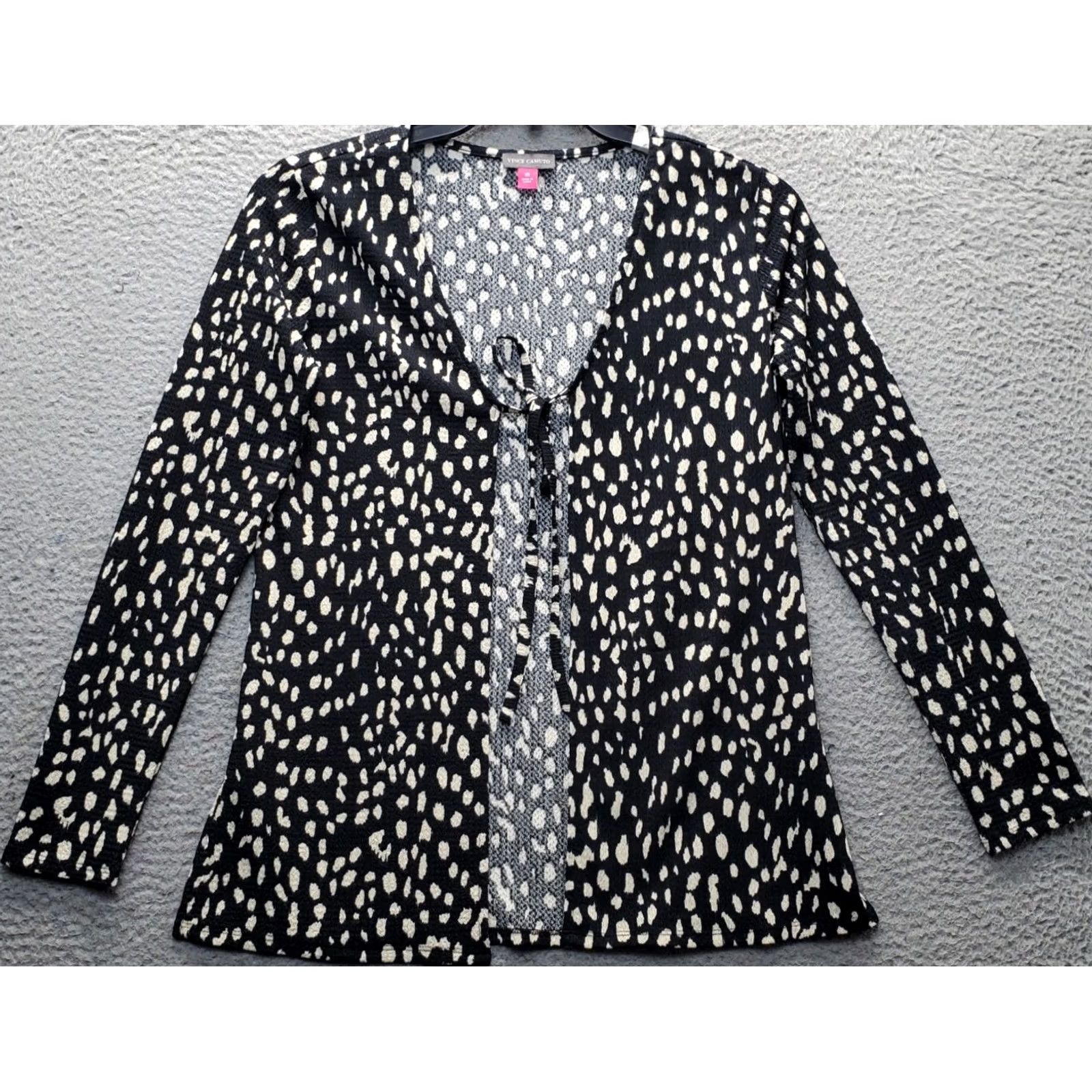 Vince Camuto Vince Camuto Womens XS Multi Slit Open Front Tie-Front Textured Knit Cardigan Shirt Size XS / US 0-2 / IT 36-38 - 2 Thumbnail