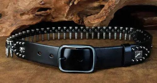 VIBE Bullet Belt Skull Design Pin Buckle Size ONE SIZE - 3 Thumbnail