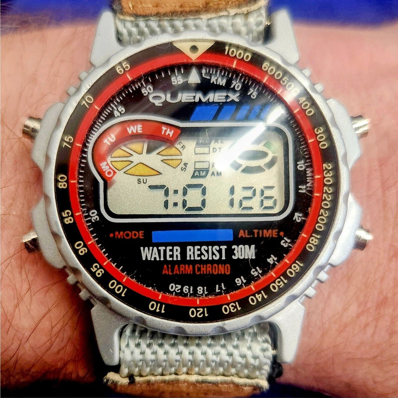 Other 90's Vintage QUEMEX Chrono Alarm Digital Watch Is Working Size ONE SIZE - 3 Thumbnail