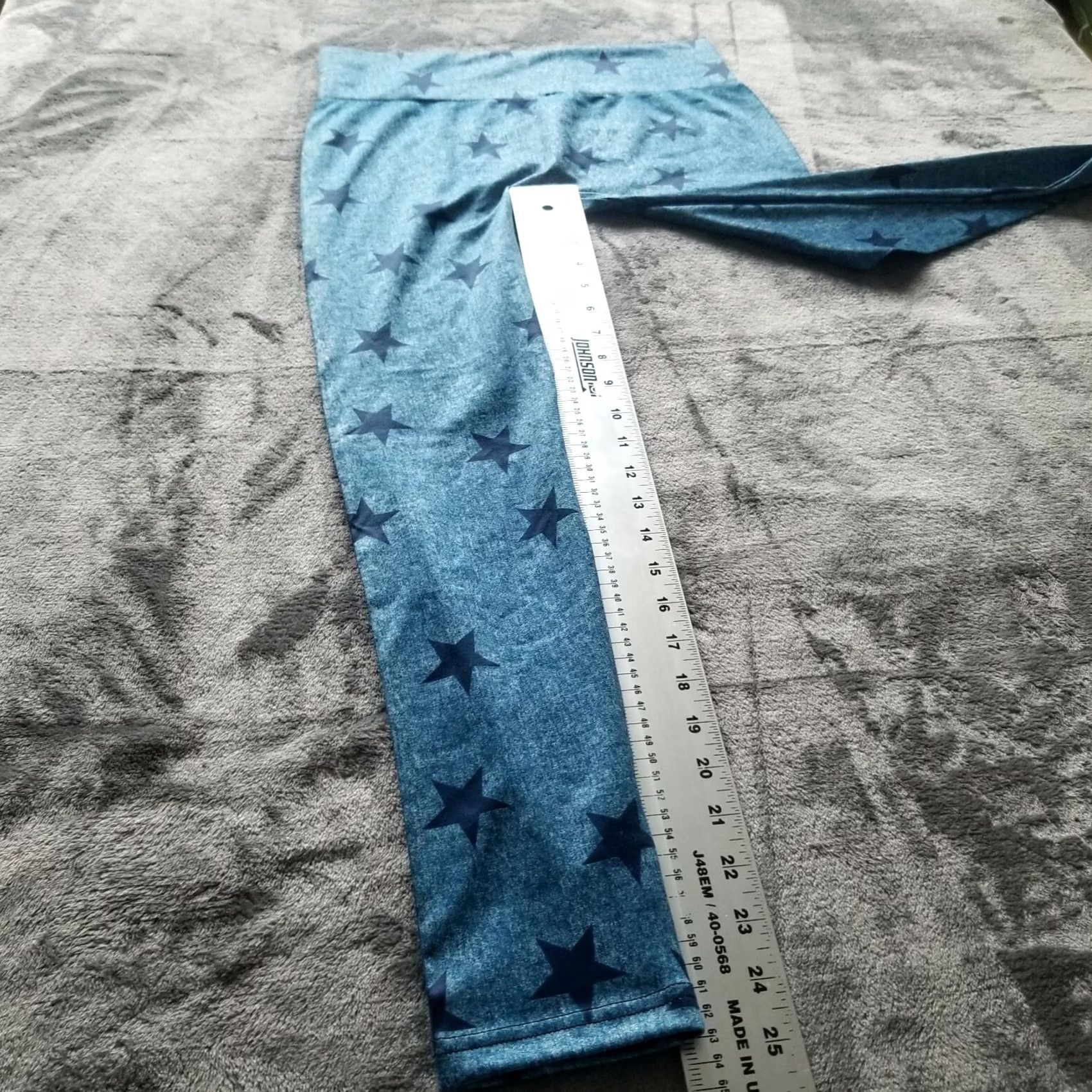 Denime First Looks Women's Denim Star Leggings Jeans Jegging Ankle Stretch Blue L/XL Star Pattern Activewear Womens Size 36" / US 14 / IT 50 - 5 Thumbnail