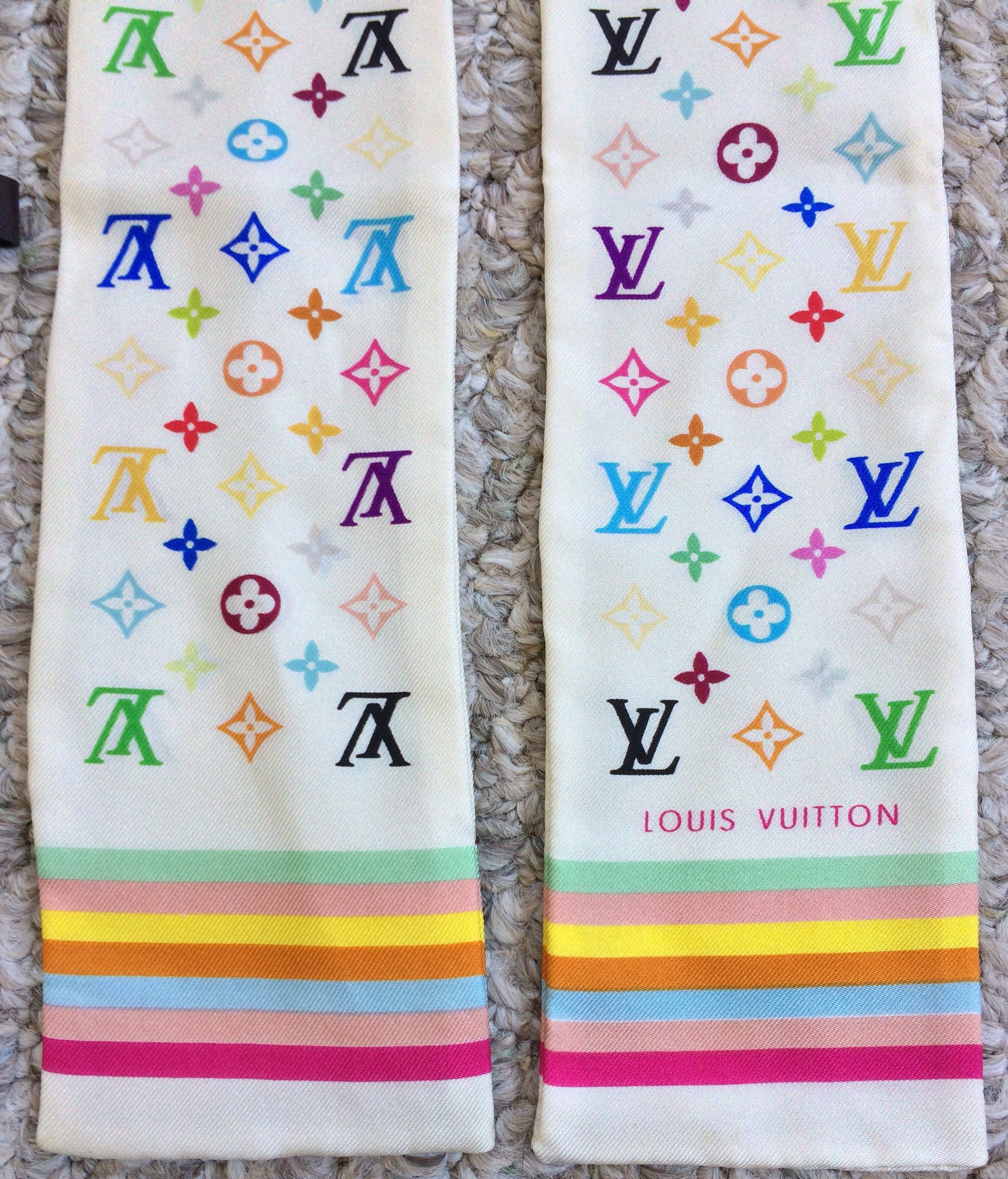 Louis Vuitton × Takashi Murakami S/S 2003 Louis Vuitton Murakami Multicolor Monogram Scarf Size ONE SIZE - 3 Thumbnail