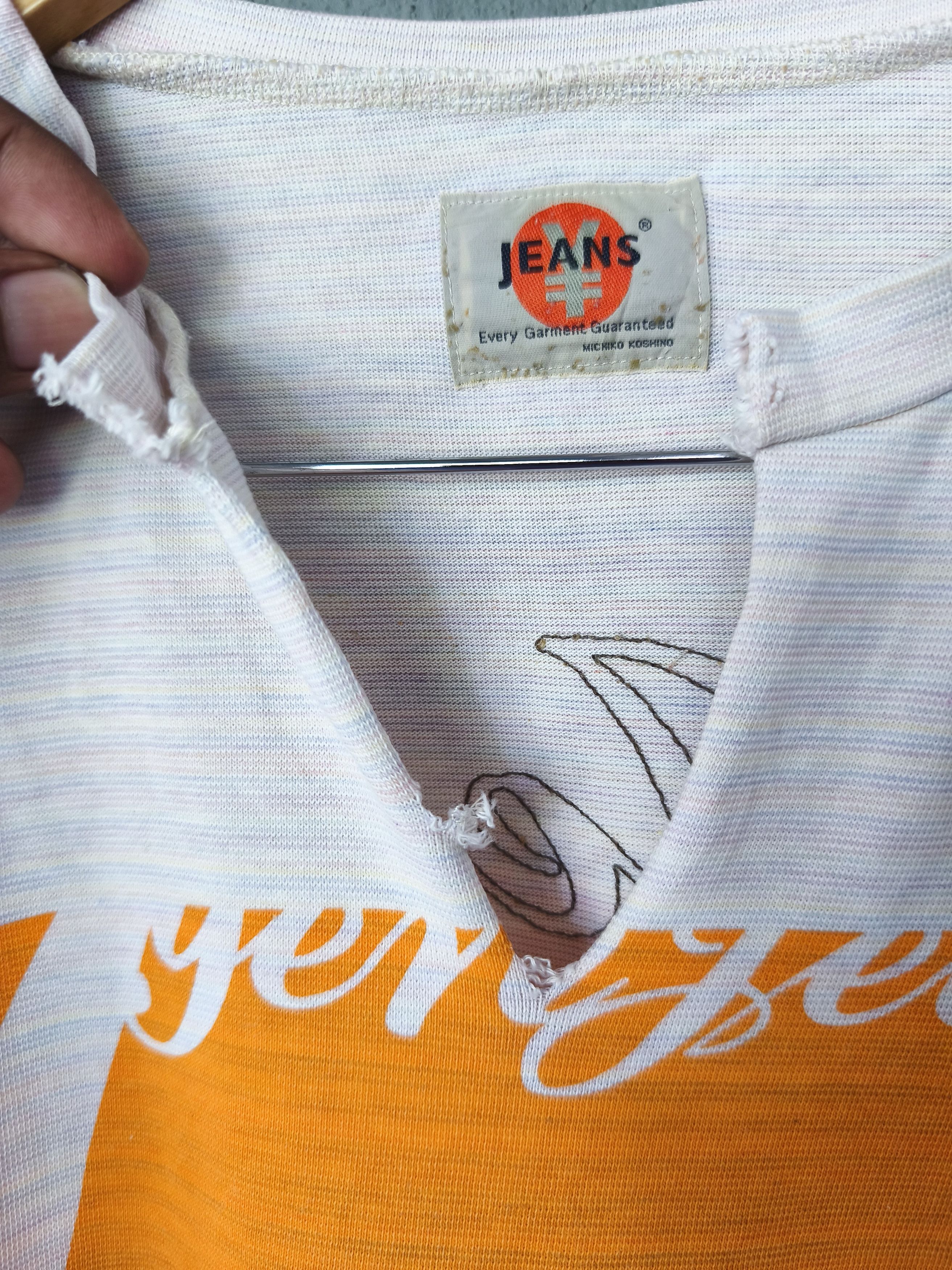 Michiko Koshino Vtg 90s Yen Jeans Michiko Koshino Distressed Orange Floral M Size US M / EU 48-50 / 2 - 13 Thumbnail