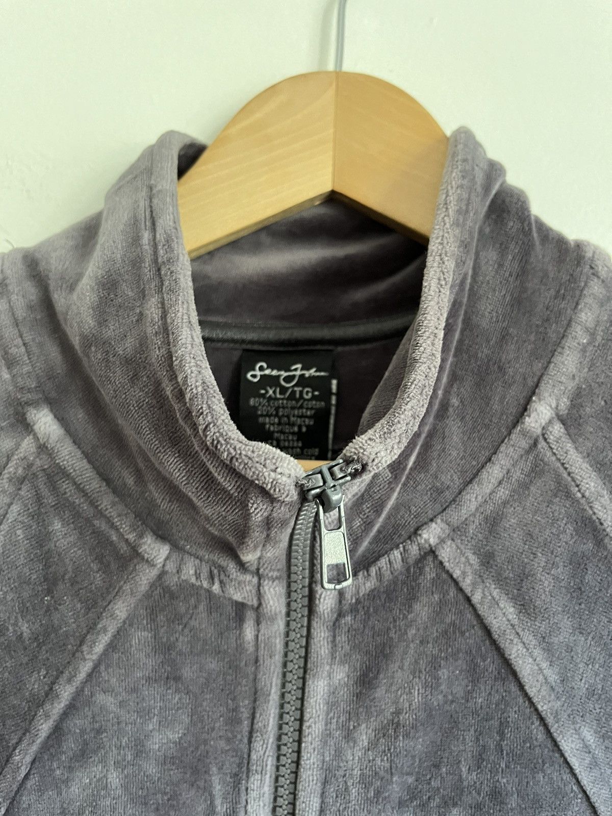 Sean John × Vintage Vintage Sean John Velour Jacket Zip Up Gray Y2K Size US XL / EU 56 / 4 - 4 Thumbnail