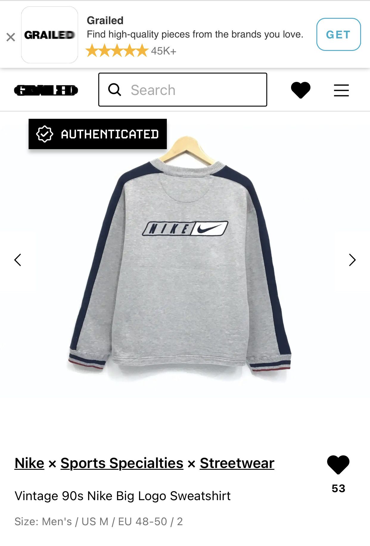 Nike × Sports Specialties Vintage 90s Nike Sweatshirt Size US M / EU 48-50 / 2 - 8 Thumbnail