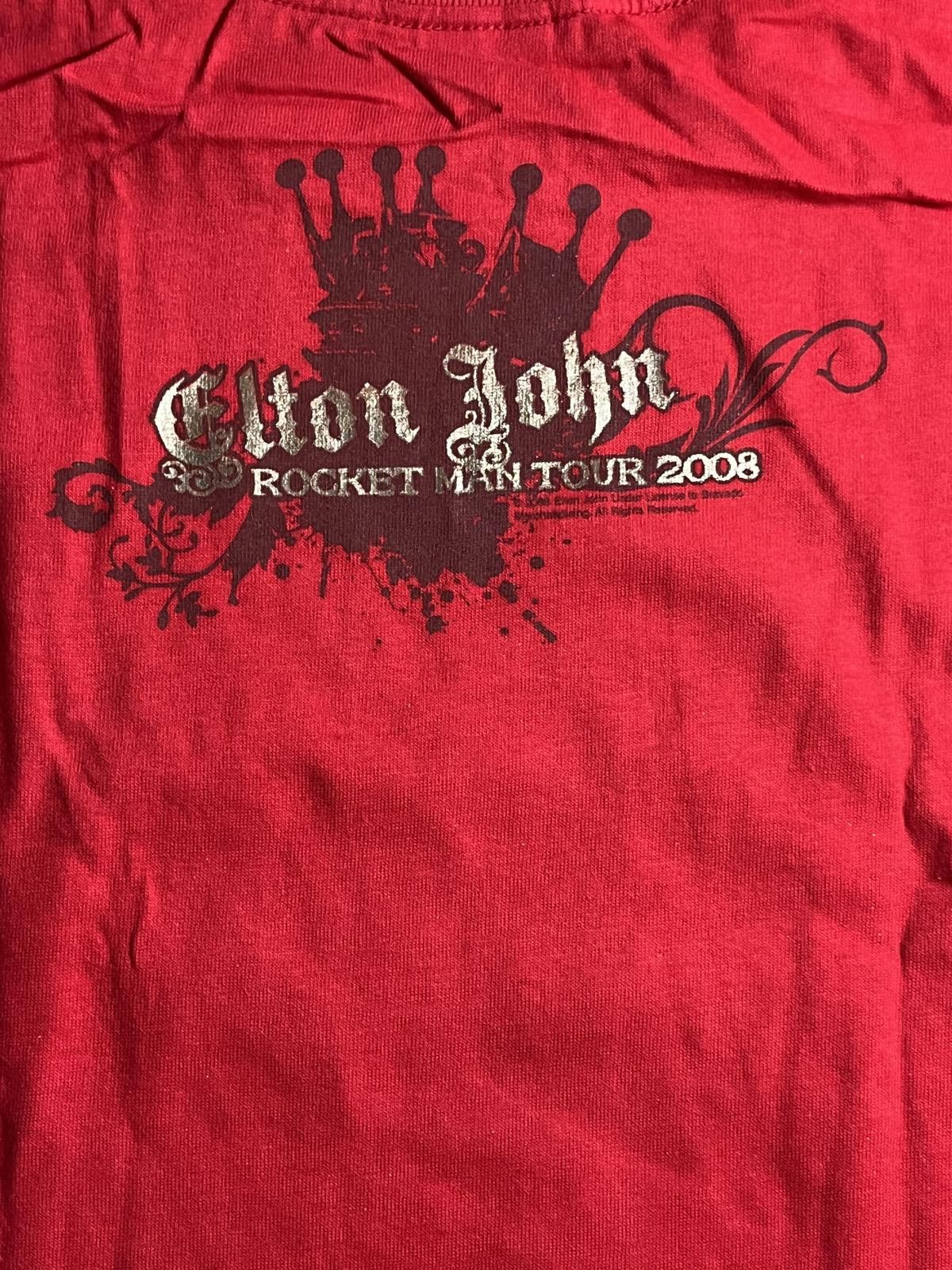 Designer Elton John Tour Tee - Rocket Man Tour 2008 Gold Foil - XL Size US XL / EU 56 / 4 - 5 Thumbnail
