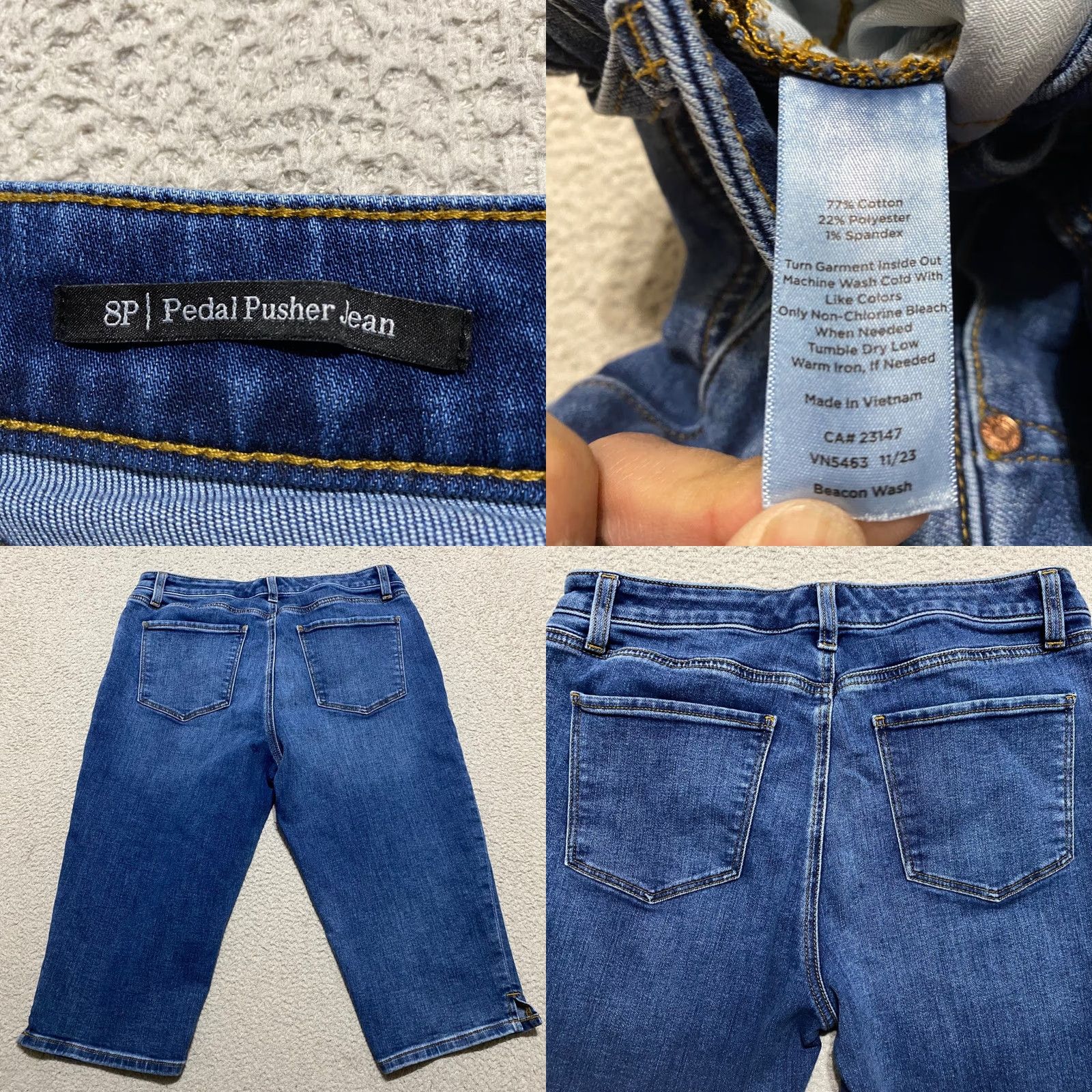 Talbots Talbots Jeans Capri Petites 8P Blue Denim Mid Rise 5-Pocket Preppy Womens Boys/Girls? Size 30" / US 8 / IT 44 - 8 Thumbnail