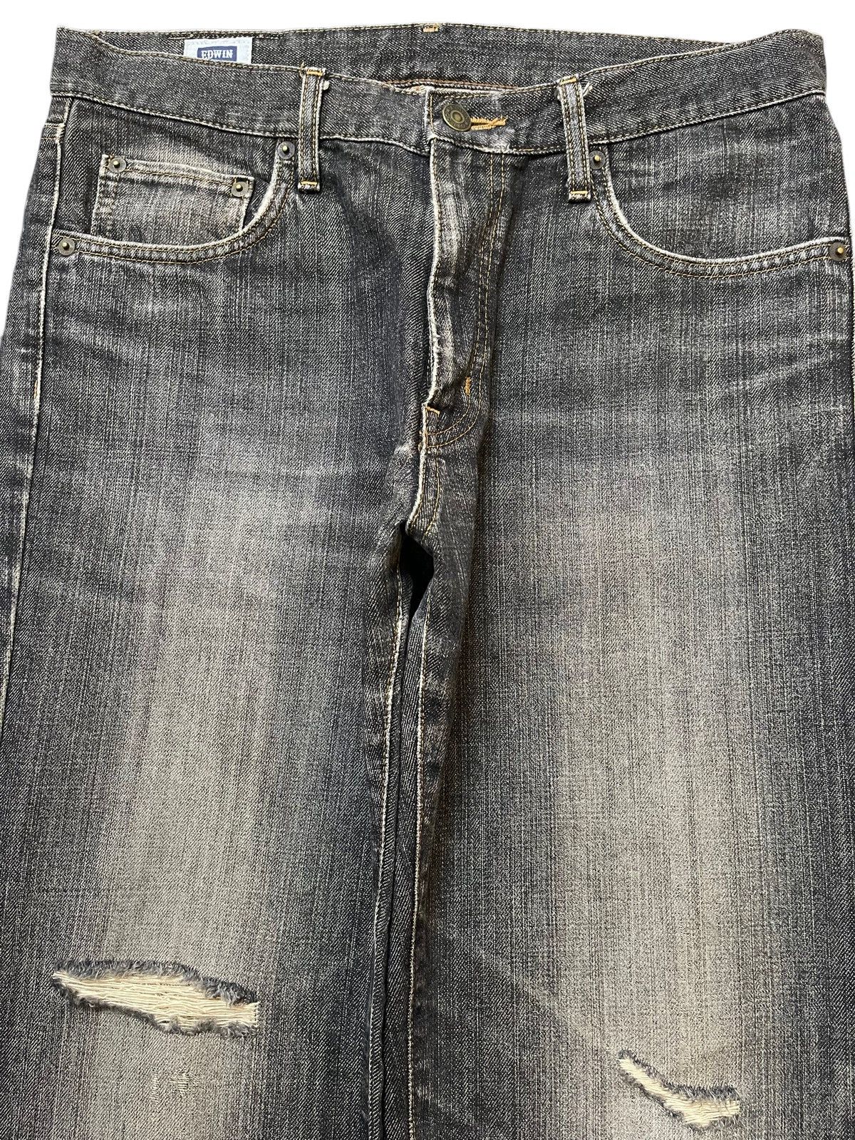 Edwin Vintage Edwin Faded Stone Wash Distress Style Loose Jeans Size US 32 / EU 48 - 3 Thumbnail