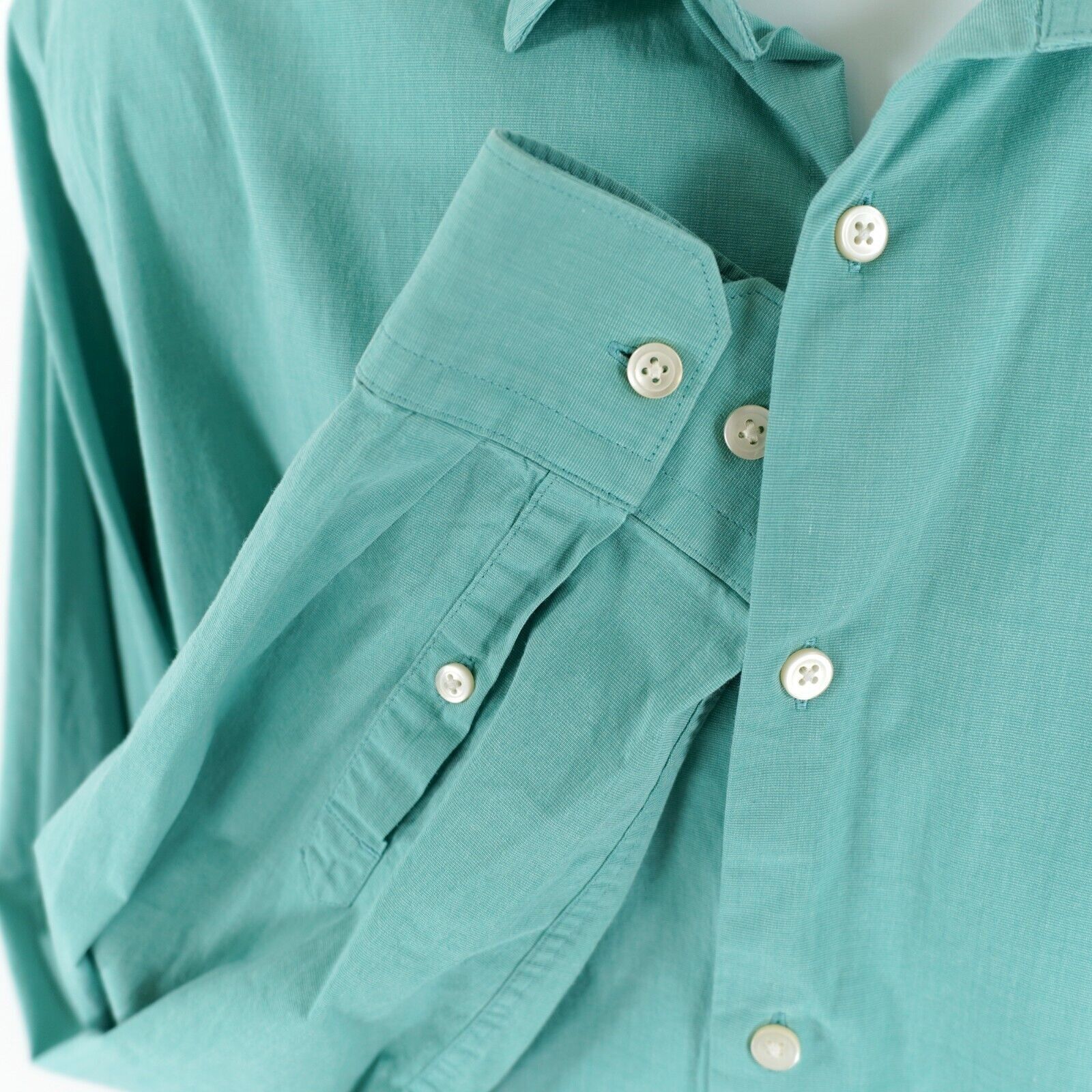 Express Express 1MX Fitted XL 17-17.5 Blue/Green Collared Dress Shir Size US XL / EU 56 / 4 - 3 Thumbnail