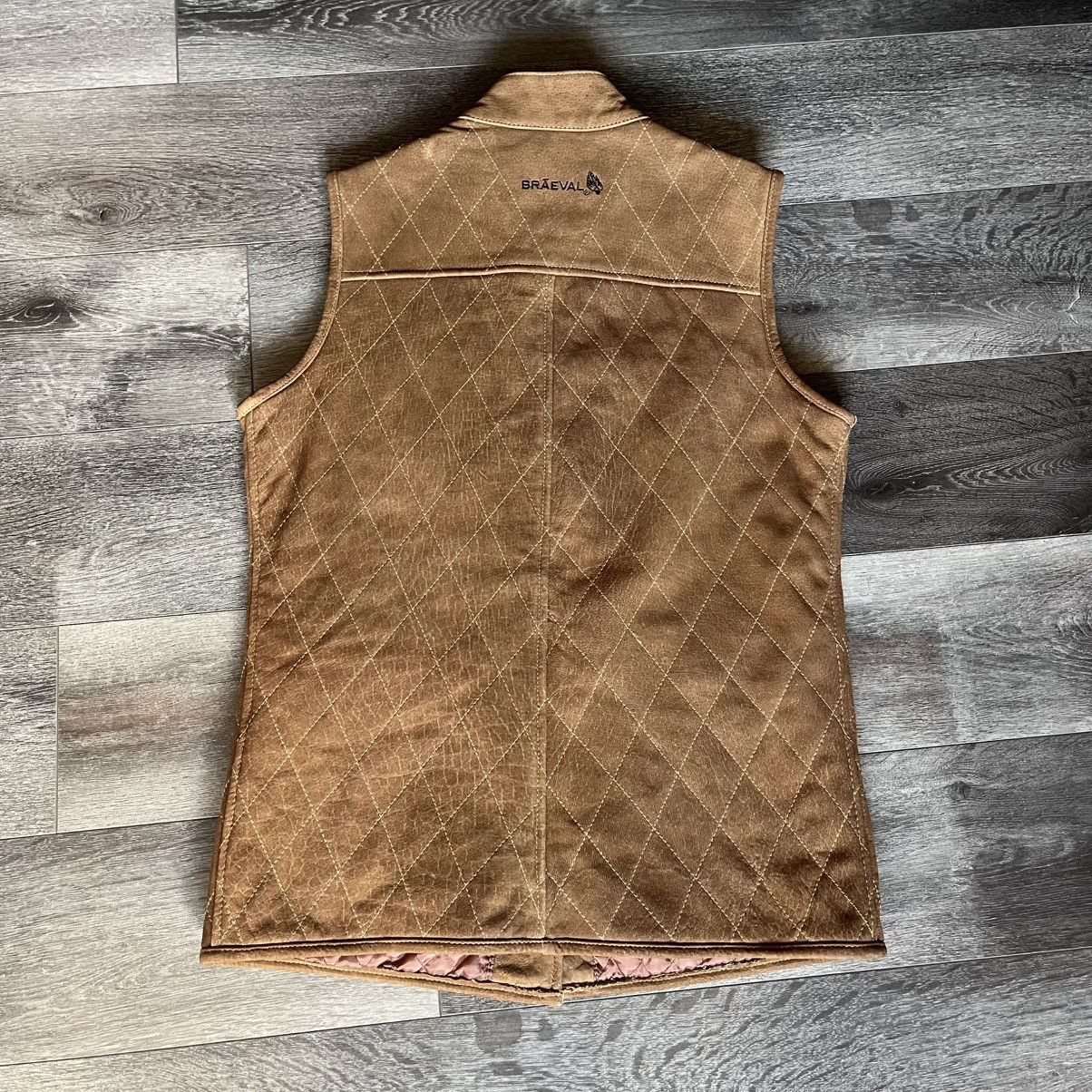 Genuine Leather Braeval Buffalo Hide Genuine Leather Windowpane Button Vest Size M / US 6-8 / IT 42-44 - 2 Thumbnail