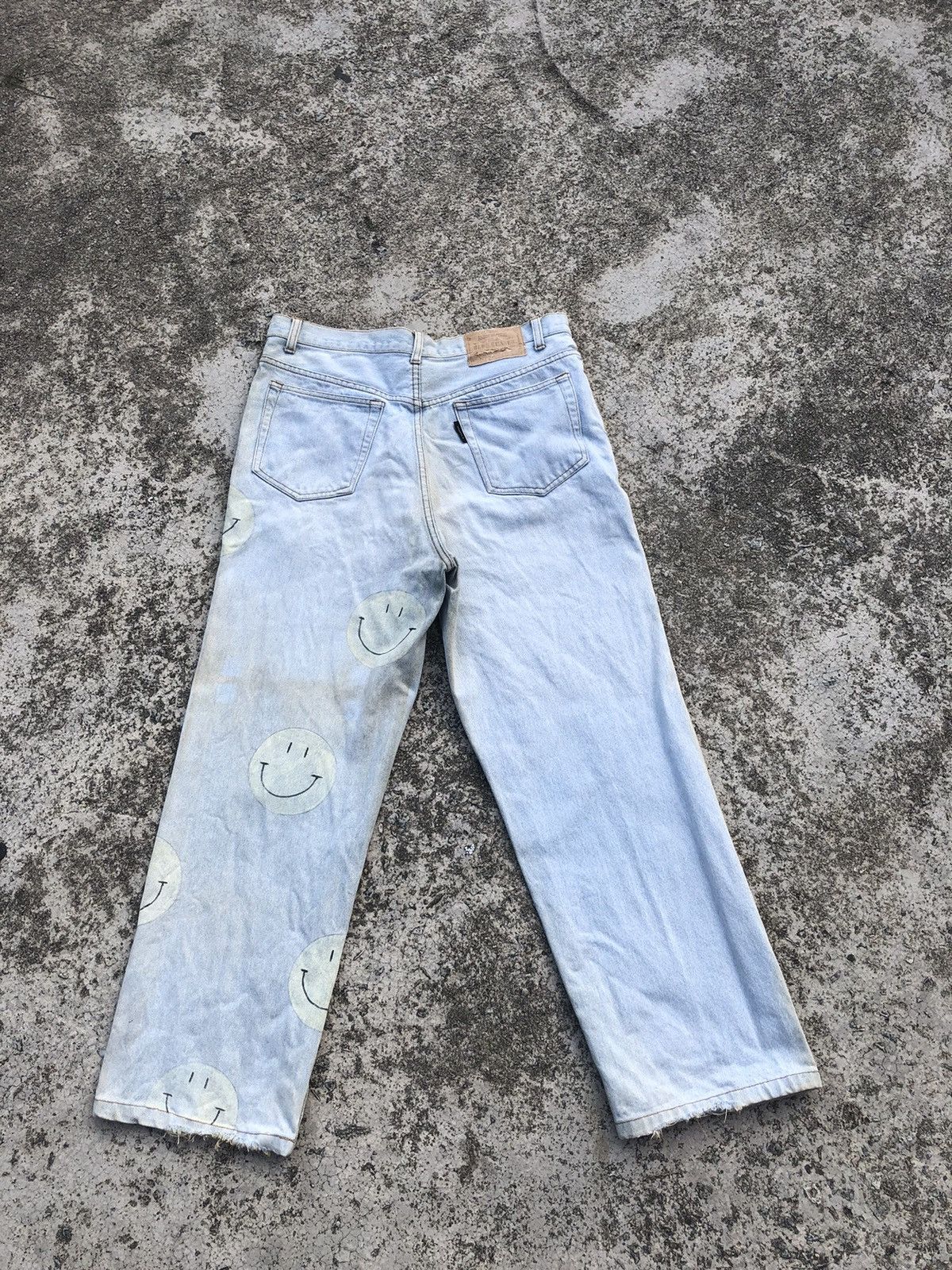 Vintage Custom Jeans Smiley Size US 33 - 3 Thumbnail
