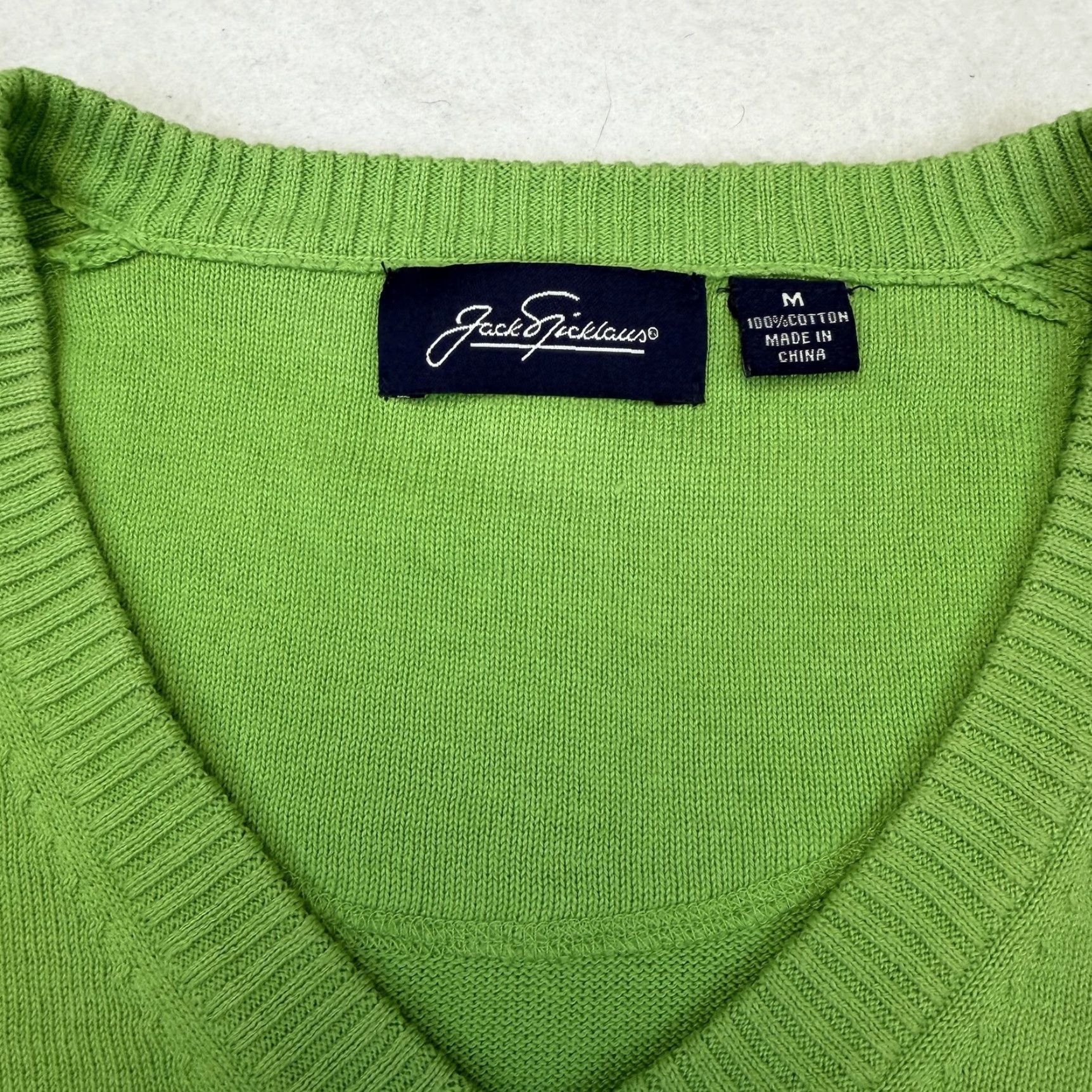 Vintage VINTAGE Jack Nicklaus Sweater Mens Medium Green Cotton V-Neck Pullover Knit Size US M / EU 48-50 / 2 - 4 Thumbnail