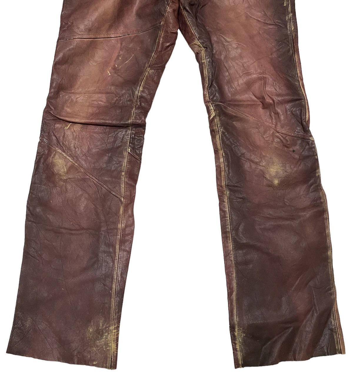 If Six Was Nine × Japanese Brand × Le Grande Bleu (L.G.B.) 291295 = HOMME Goat Leather Destroyed Pants (C1) Size US 31 - 3 Thumbnail