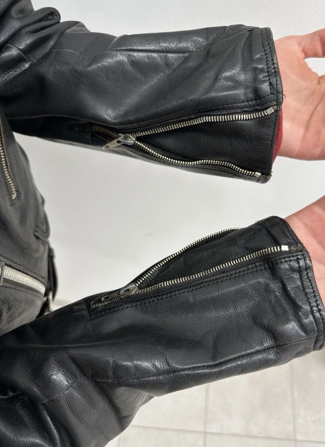 Other Vintage 1980s Mens Leather Biker Moto Jacket Rare Black Size US S / EU 44-46 / 1 - 15 Thumbnail