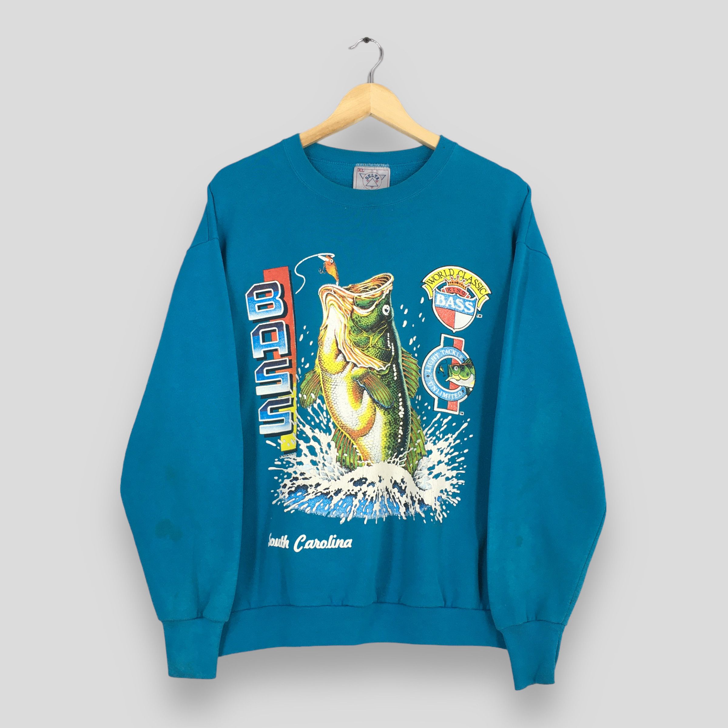 Vintage Vintage Bass North Carolina Fishing Sweatshirt XLarge Size US XL / EU 56 / 4 - 1 Thumbnail