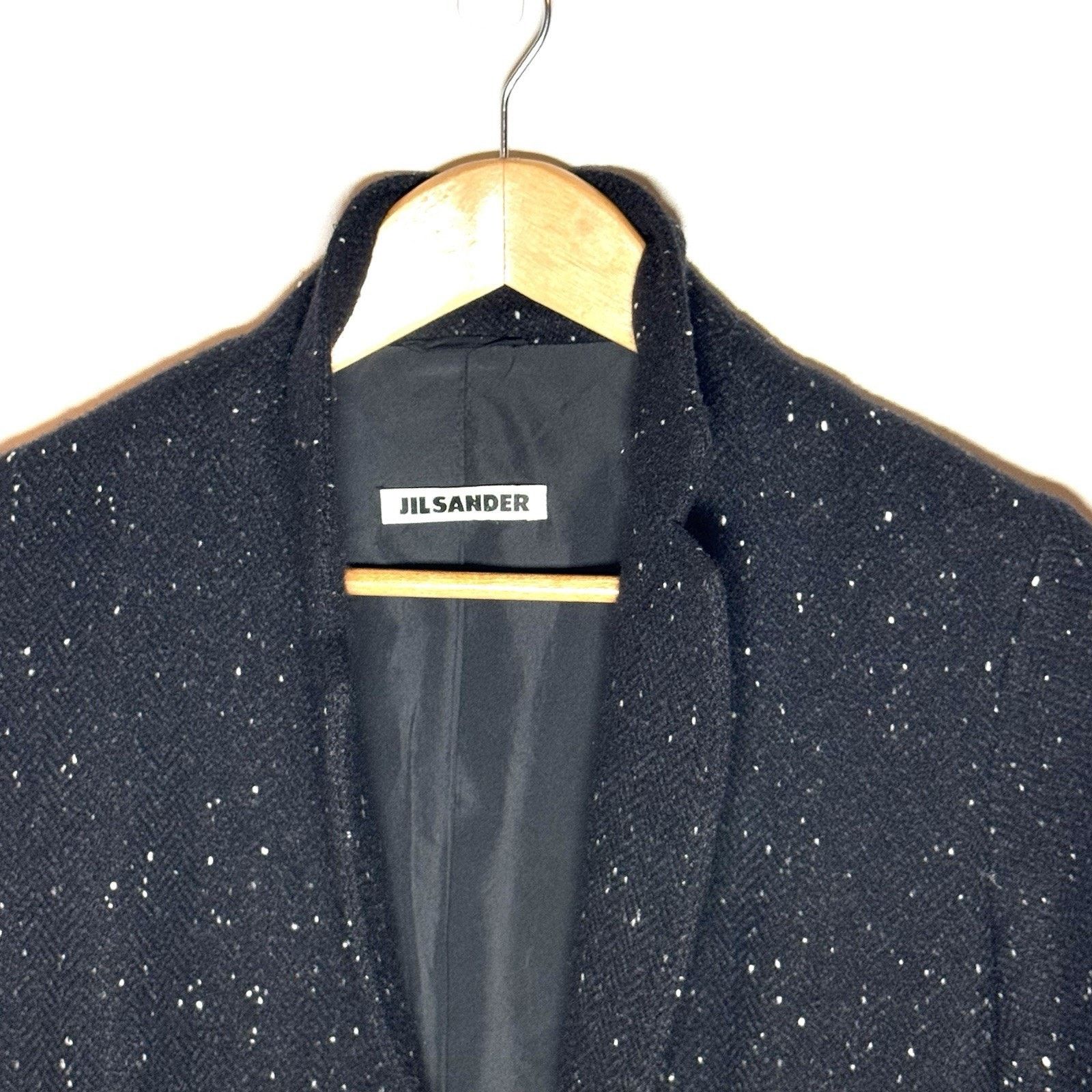 Jil Sander VTG Jil Sander Black Speckled Wool Blazer Jacket Late 90s S Size S / US 4 / IT 40 - 3 Thumbnail
