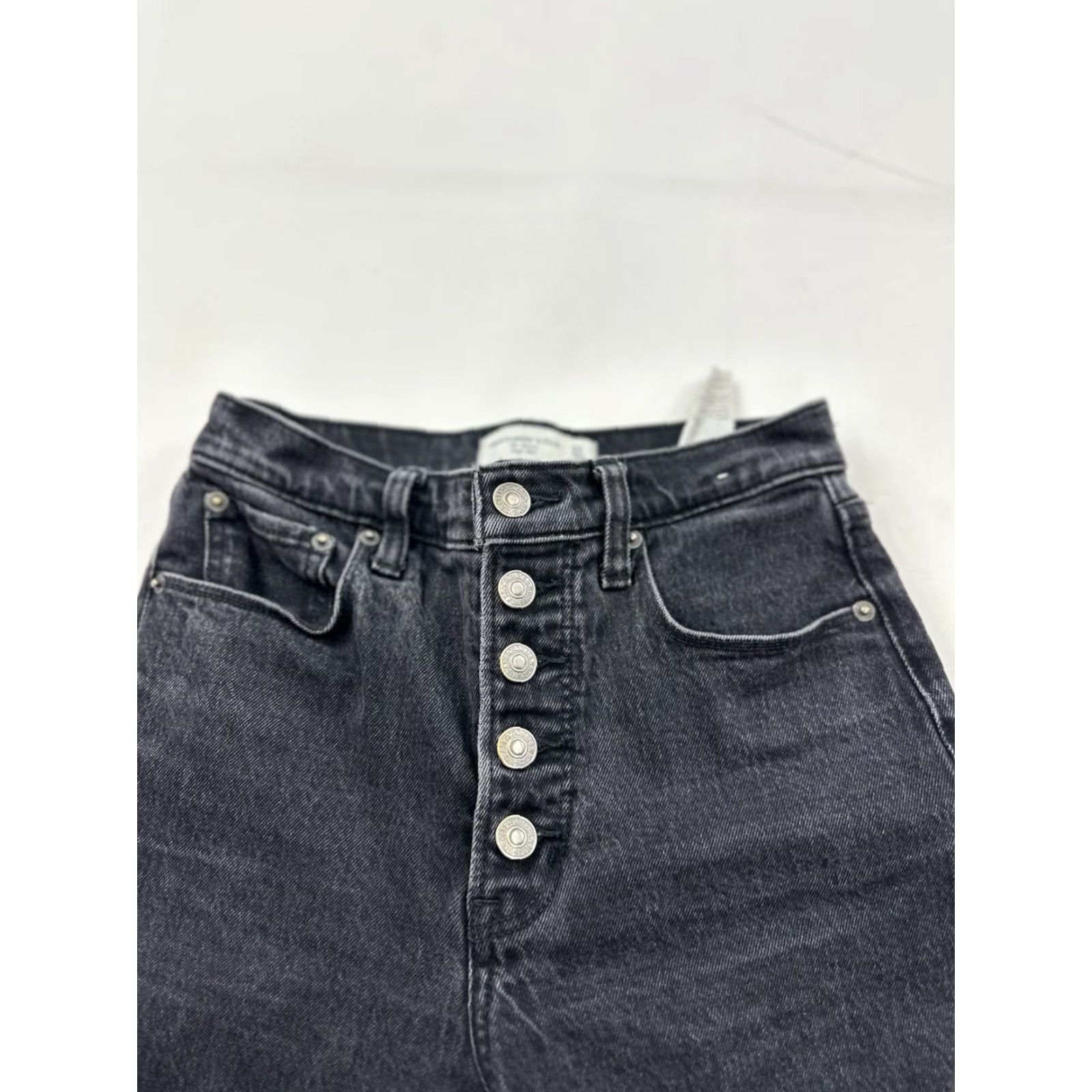 Abercrombie & Fitch VINTAGE Abercrombie & Fitch Jeans Women’s 00 Black The Skinny High Rise Button Fly - 90s Mom Style Womens" Size 24" / US 00 / IT 34 - 3 Thumbnail