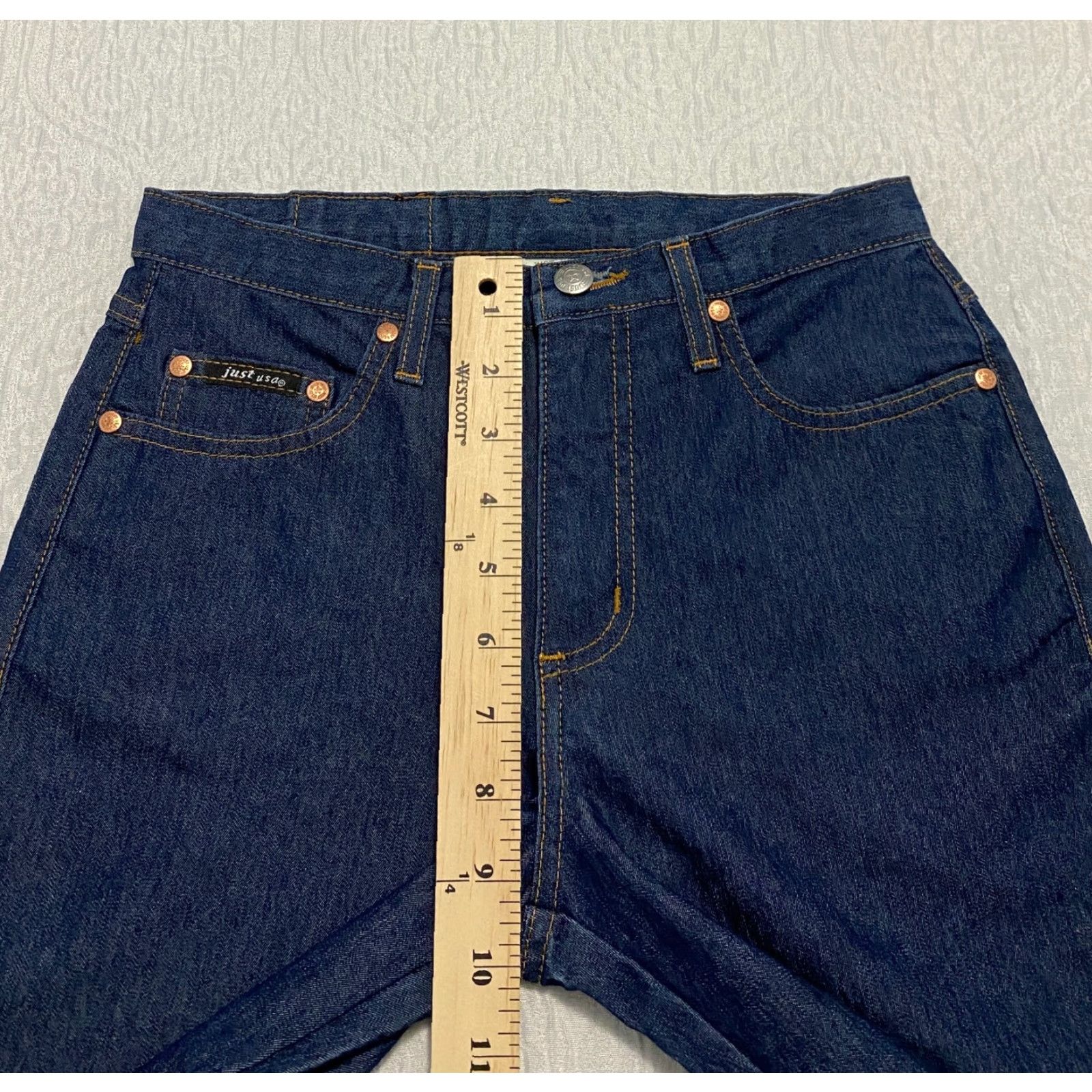 Vintage Just USA Jeans Flared Blue jeans Size 3 Women 26W 33In Denim Cotton Polyester Lycra 5-Pocket USA Rise Mid Button Zip Classic Size 26" / US 2 / IT 38 - 4 Thumbnail
