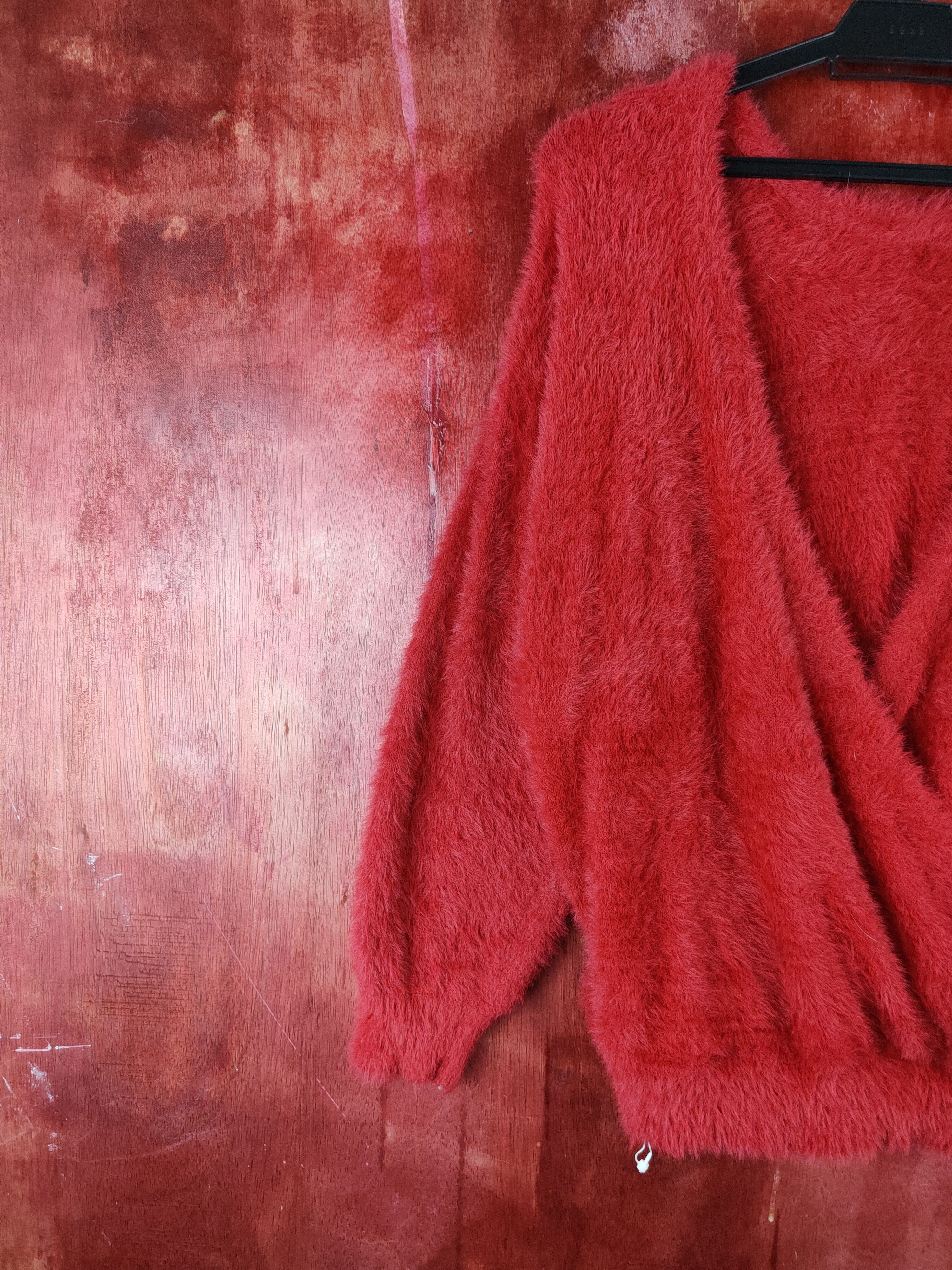 Homespun Knitwear K Red Shag Shaggy Fur Mohair Knitwear #S2192 Size M / US 6-8 / IT 42-44 - 3 Thumbnail