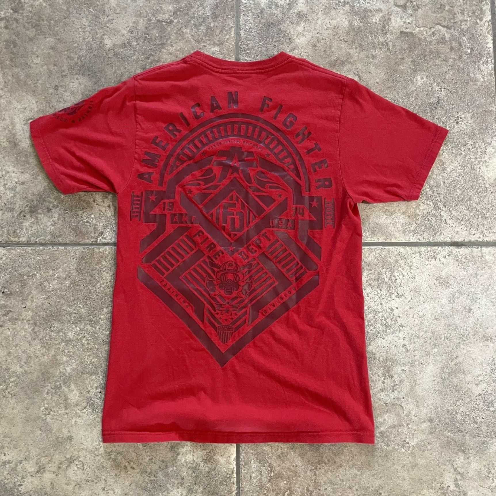 Vintage American Fighter T-Shirt Men Red Small Size US S / EU 44-46 / 1 - 6 Thumbnail