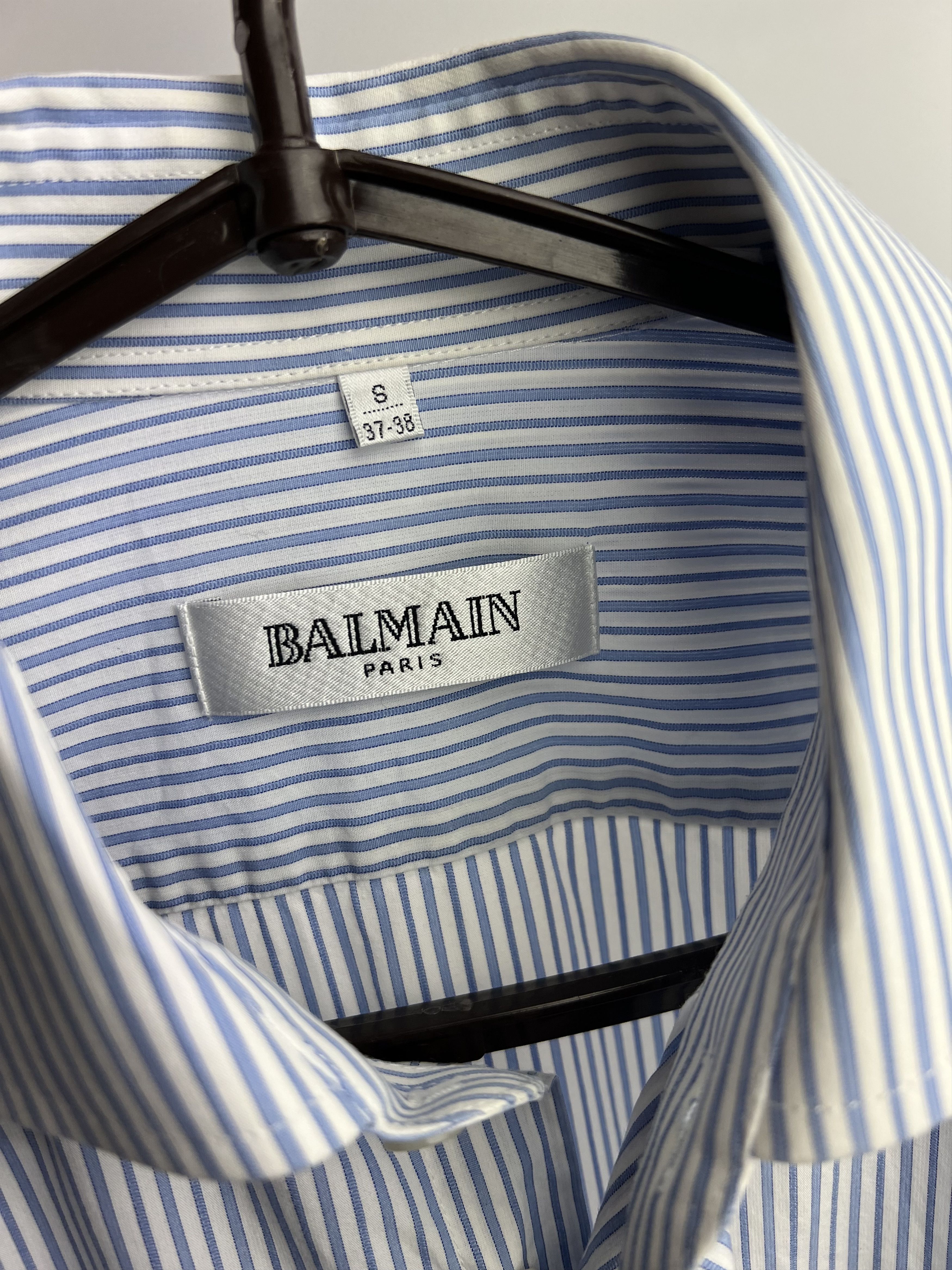 Balmain Balmain Men's Striped Button Up Shirt Size 37-38(S) Size US S / EU 44-46 / 1 - 3 Thumbnail