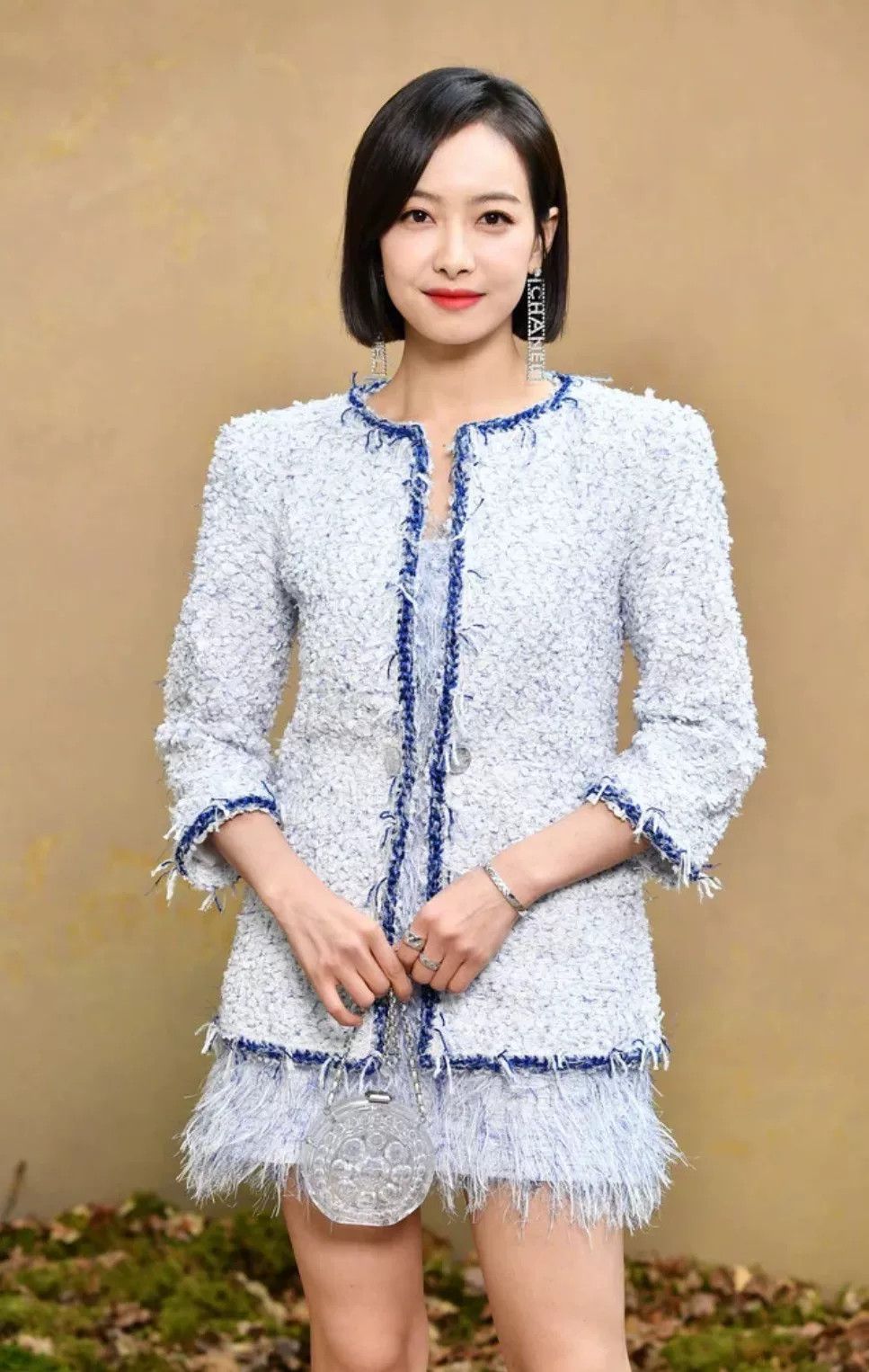 Chanel Chanel 18s Blue White Tweed Fringe Jacket Size XXS / US 00 / IT 34 - 1 Thumbnail