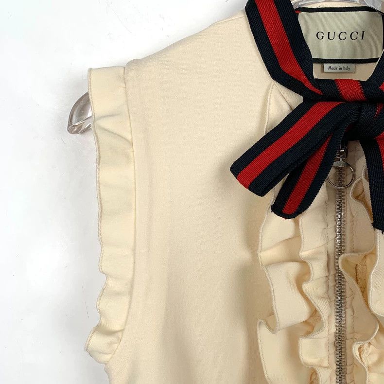 Gucci GucciBeige bow tie sleeveless dress Size S / US 4 / IT 40 - 3 Thumbnail